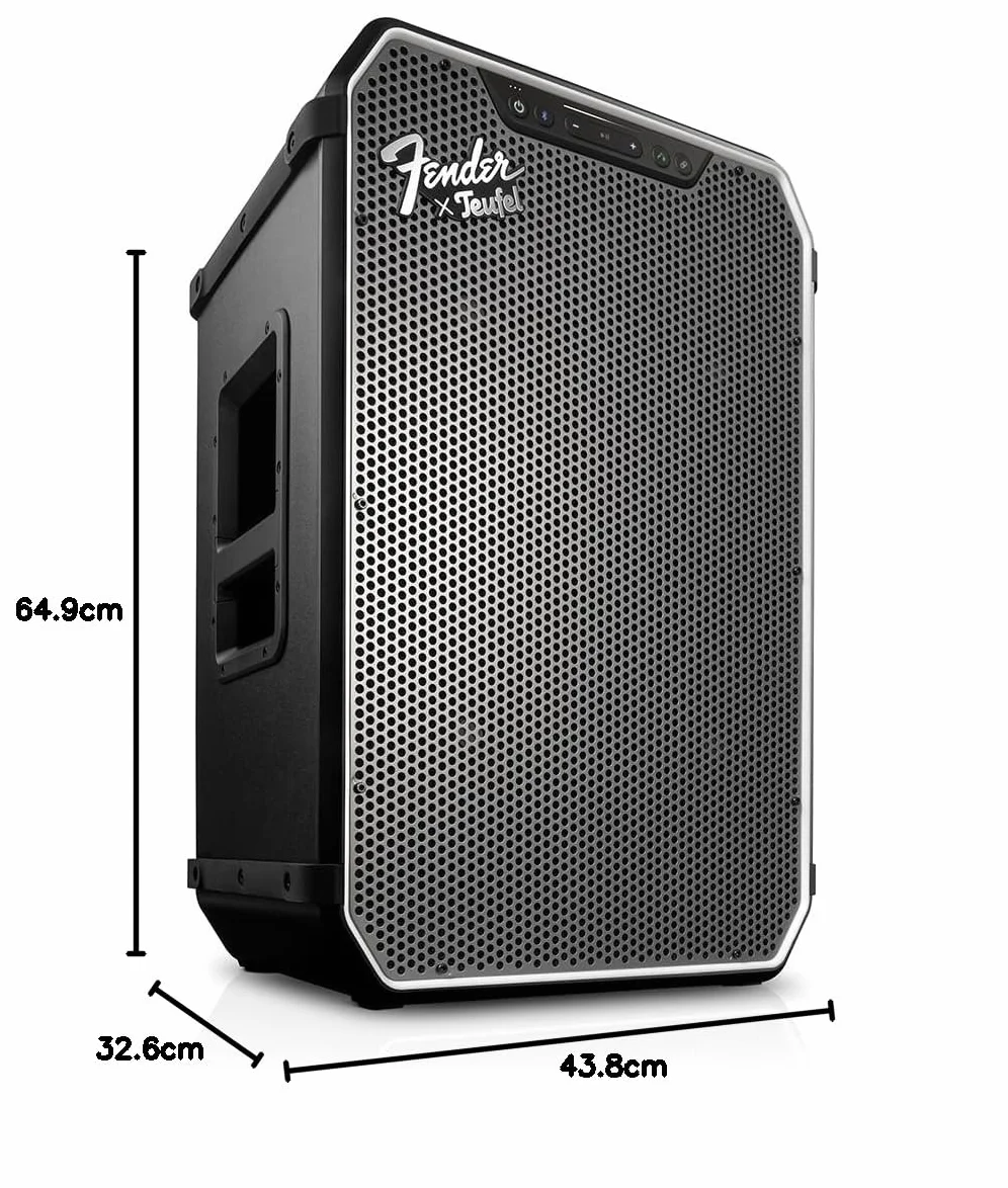 Głośnik Bluetooth Fender x Teufel ROCKSTER NEO, przenośny głośnik bezprzewodowy, 130 dB SPL Peak – długi czas pracy baterii (Black & Steel)