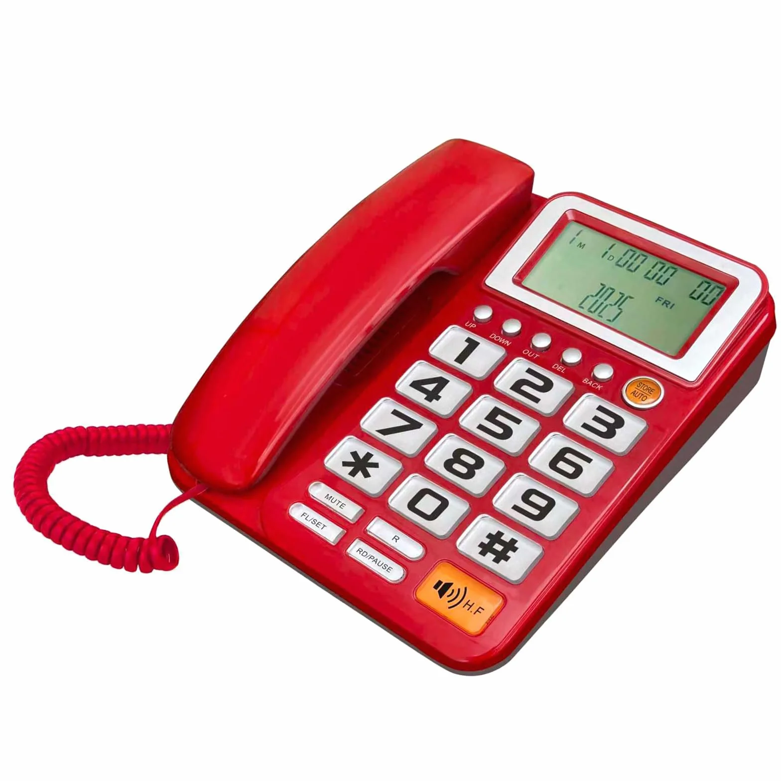 ordinarYone Telefon przewodowy Podstawowy telefon stacjonarny dla seniorów Analogowy telefon domowy z wyświetlaczem połączenia Małe biurko Pokój gościnny Telefon