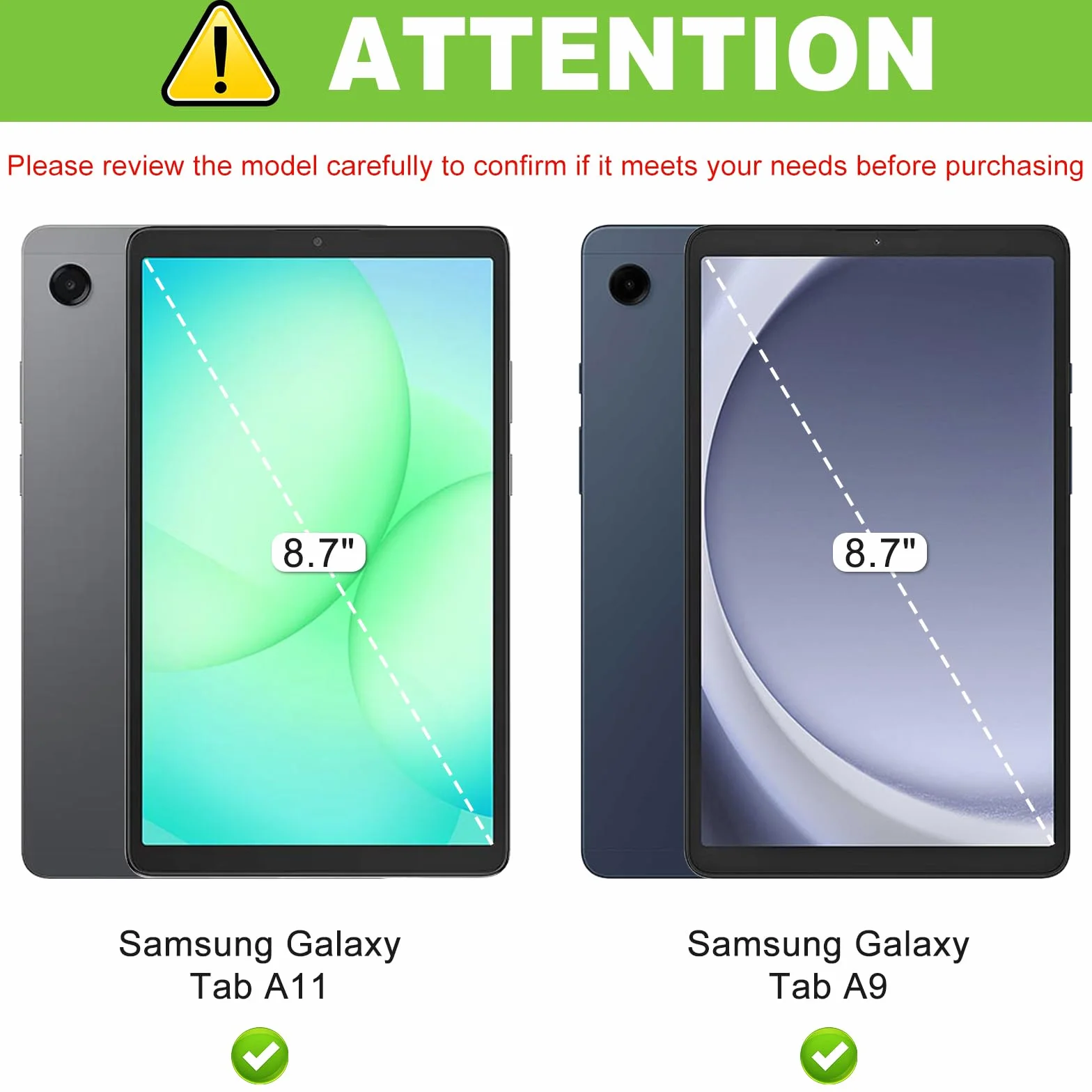 [2 sztuki folii ochronnej do Samsung Galaxy Tab A11 / A9 8,7 cala pancerna ochrona szkło z ramą, folia ochronna na wyświetlacz HD, odporna na zarysowania