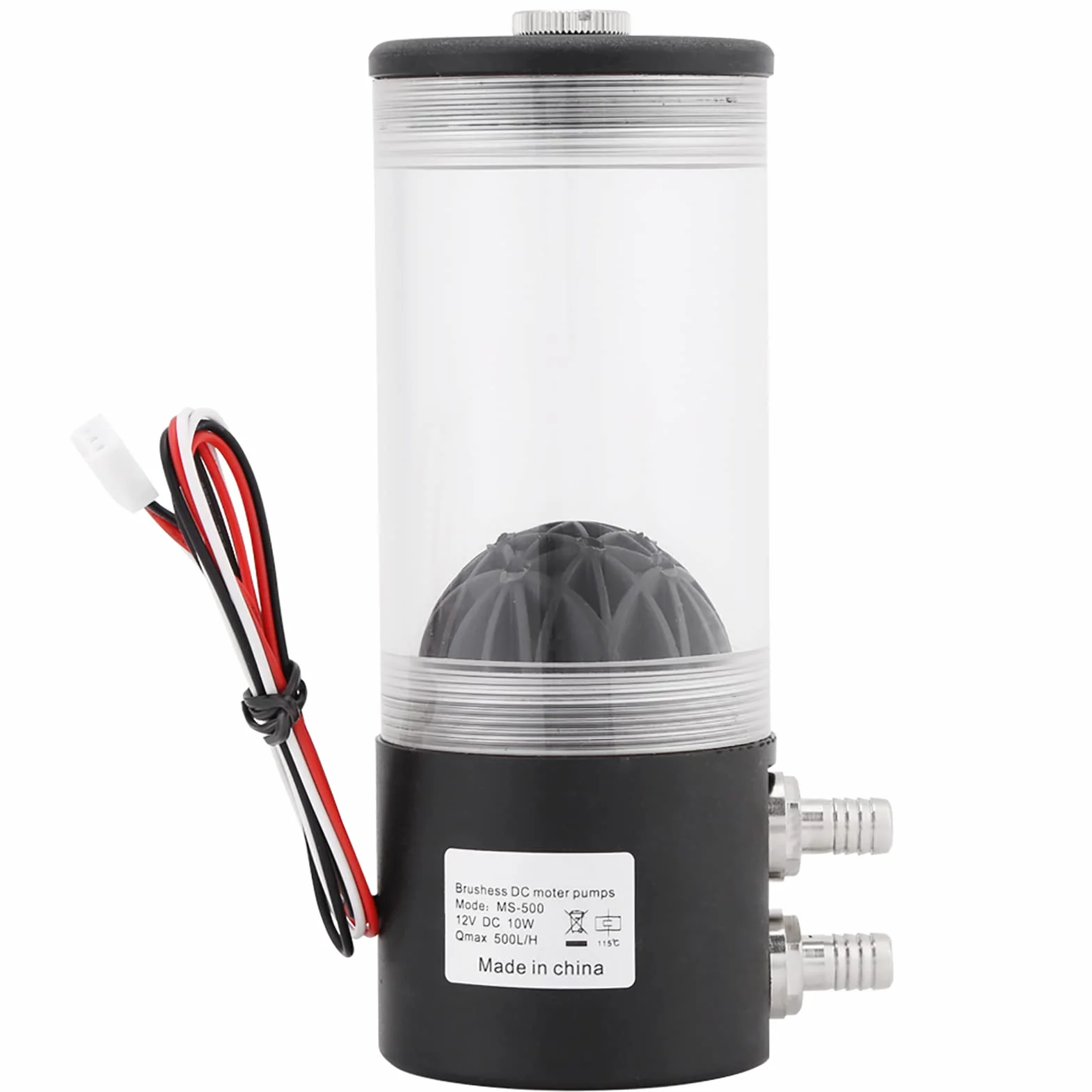 RIZGHWOY Zestaw Pompy Chłodzącej wodę 500L/H 10W DC ze Zintegrowanym Zbiornikiem do Komputerowego Układu Chłodzenia cieczą Konstrukcja Wyciszenia 12V