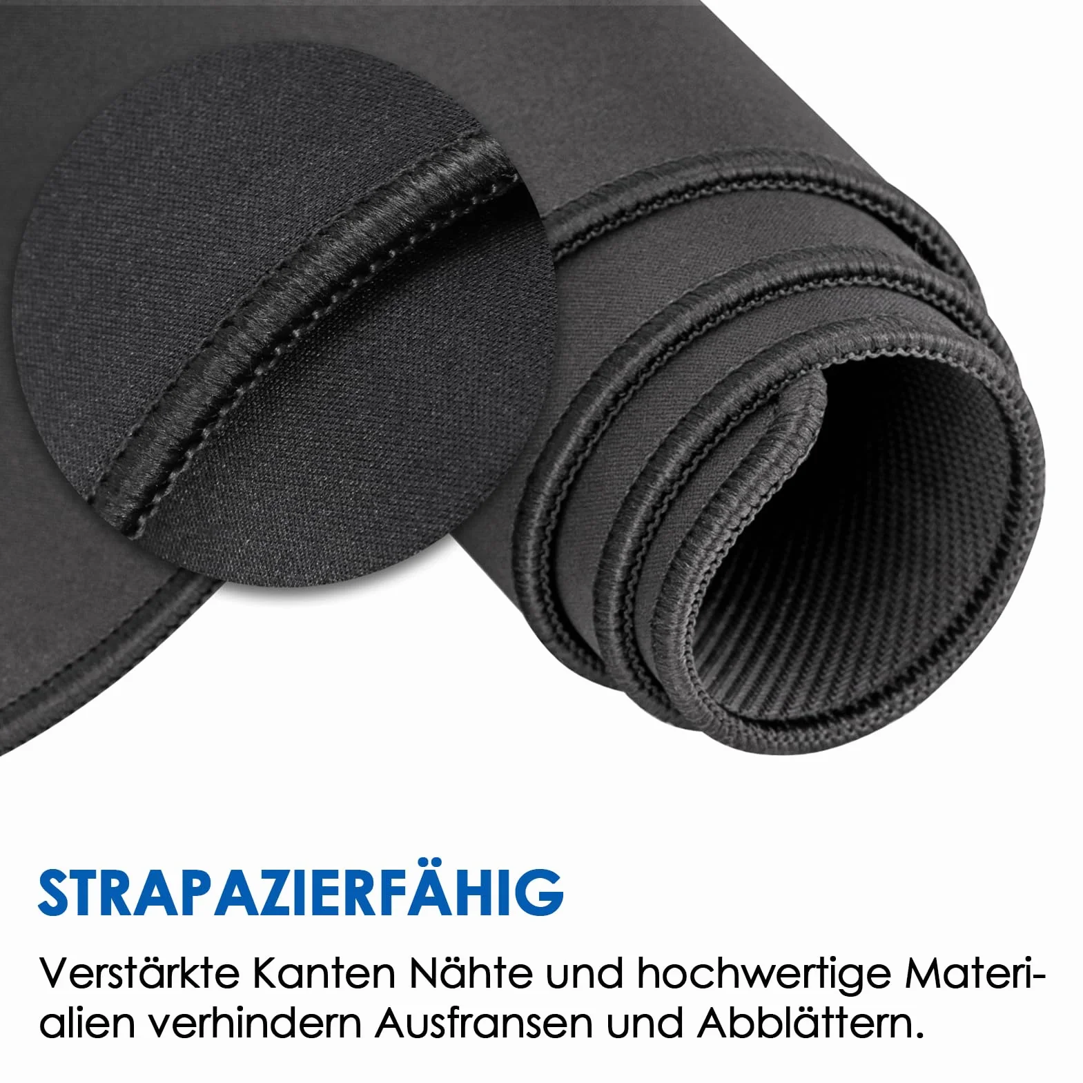 KTRIO Duża podkładka pod mysz do gier 800x400x3mm XL z przeszytymi krawędziami antypoślizgowym spodem