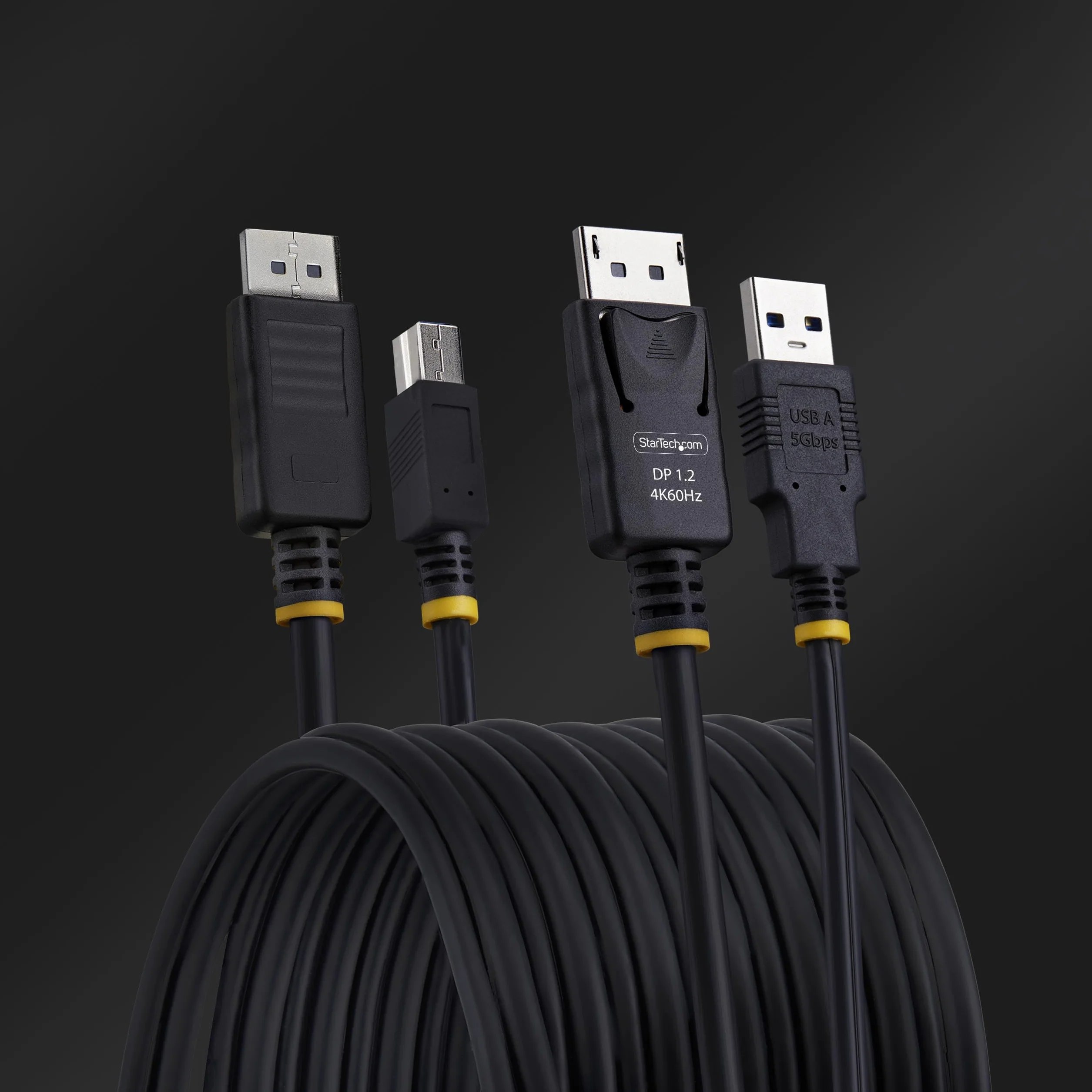 StarTech.com Kabel DisplayPort i USB 5 Gb/s, kabel KVM 4K 60 Hz, DP i USB Combo do przełącznika KVM