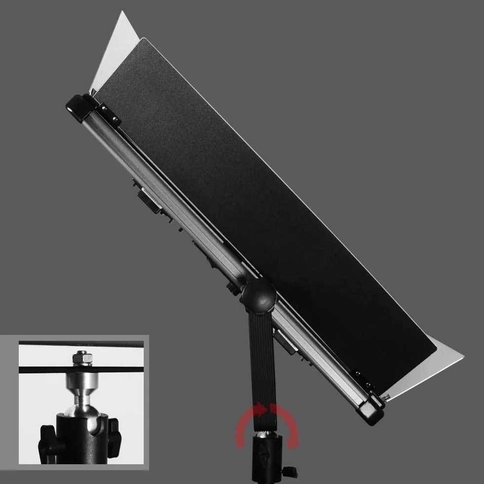 Światło dzienne LED studyjna lampa błyskowa 5500 K, 0-100% bezstopniowo ściemniana lampa fotograficzna z 4-skrzydłowymi drzwiami, 210 W, 19500 lumenów, do portretów, fotografii produktu, transmisji na