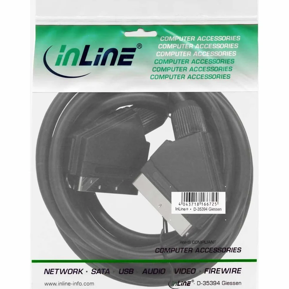 InLine 89975 Scart kabel przyłączeniowy, wtyczka/wtyczka, 5 m
