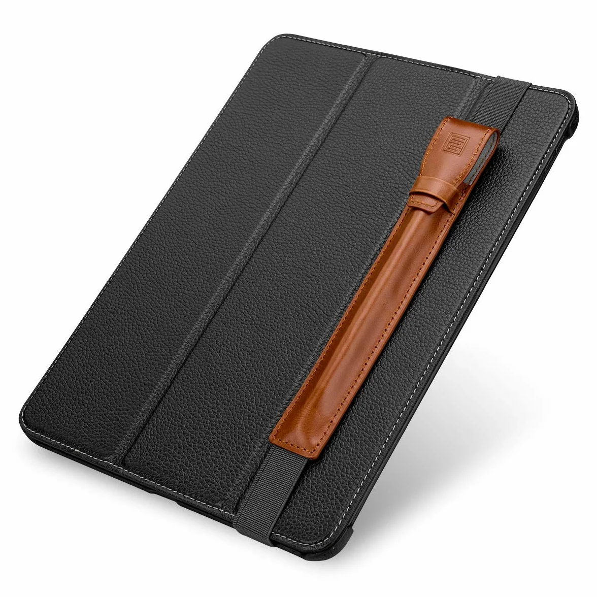 StilGut Uchwyt na rysik kompatybilny z iPad Pro 11" 2020, iPad Pro 11" 2018 i iPad Air 4, z prawdziwej skóry, koniak