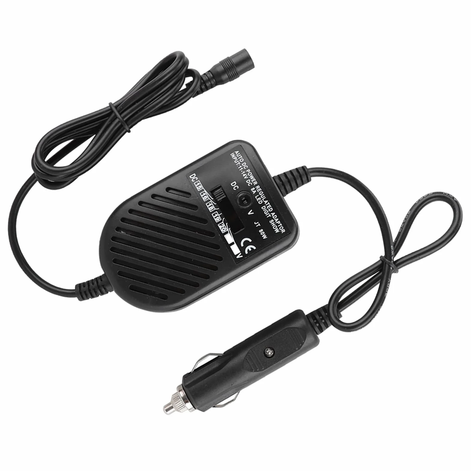 Samochodowy adapter ładowarki do laptopa, 80 W DC ładowarka samochodowa 15 V 16 V 18 V 19 V 20 V 22 V 24 V DC zasilacz do laptopa notebooka