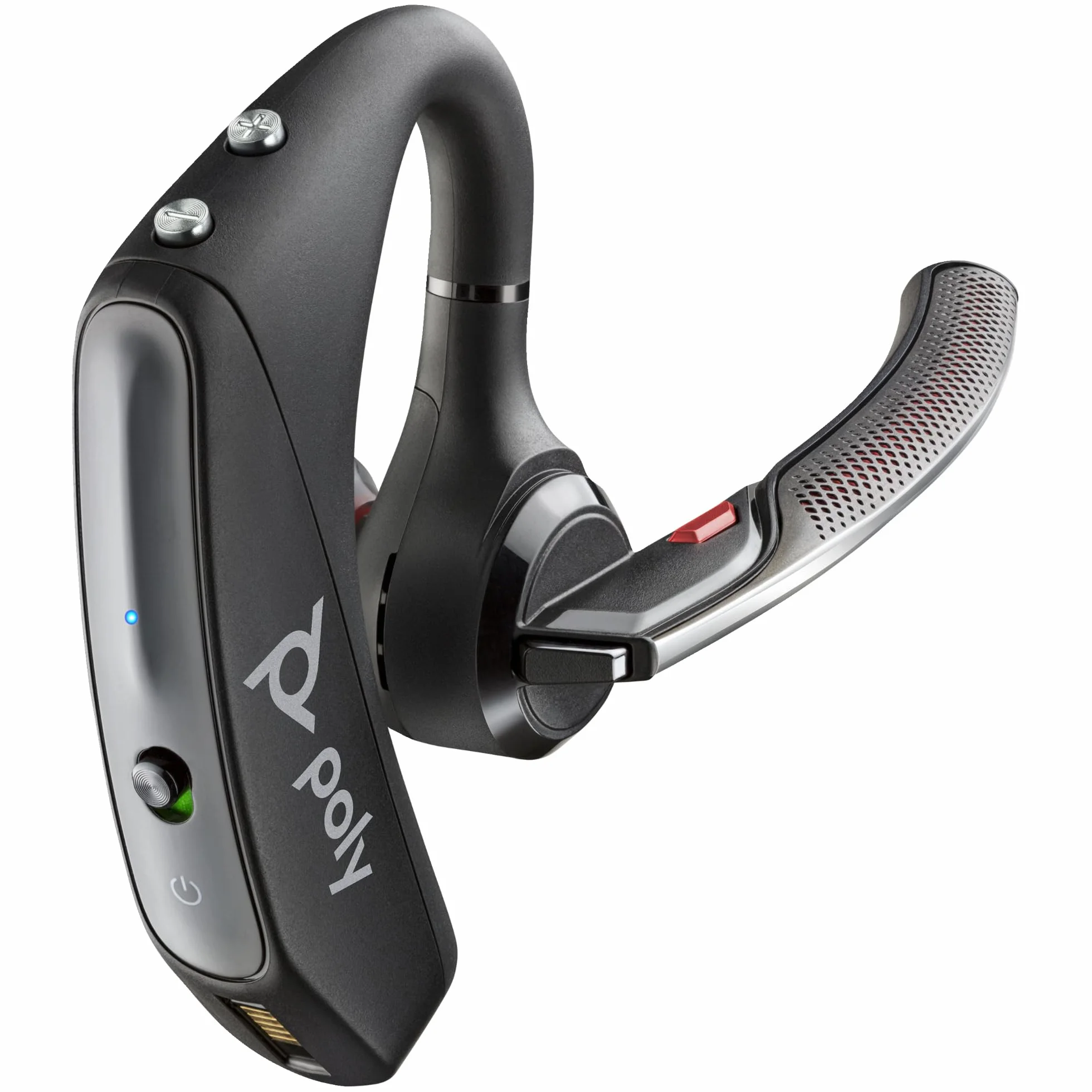 Plantronics Bluetooth-Mono-Headset 'Voyager 5200 UC' mit USB-A BT-Dongle, WindSmart-Technologie, Noise Cancelling, Smart Sensor-Technologie, Tragbares Ladegerät