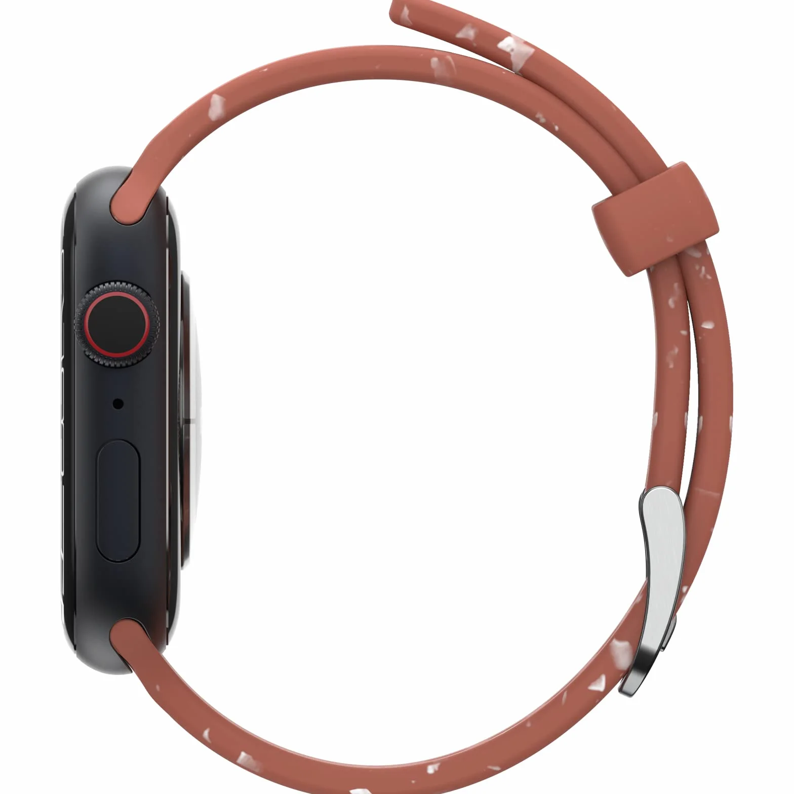OtterBox Terrus pasek do zegarka Apple Watch 44/45/46mm, wytrzymały pasek z miękkiego silikonu do zegarka Apple Watch, z żywymi plamkami wykonanymi z materiału pochodzącego z recyklingu, Czerwone