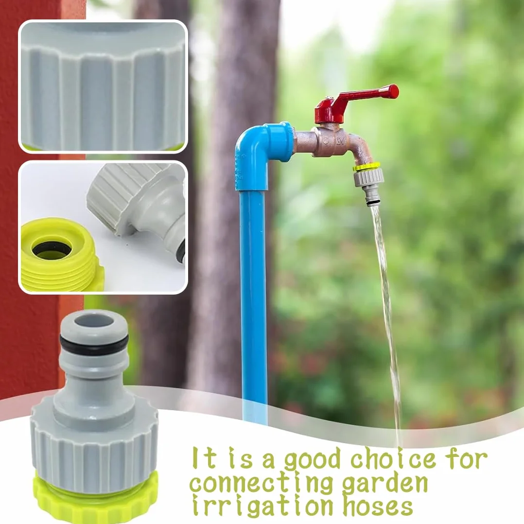 4 szt. złączek do kranów ogrodowych, szybkozłączki do węża ogrodowego 1/2 "i 3/4", adapter do kranu, tworzywo sztuczne, adapter kranu, do węża nawadniającego