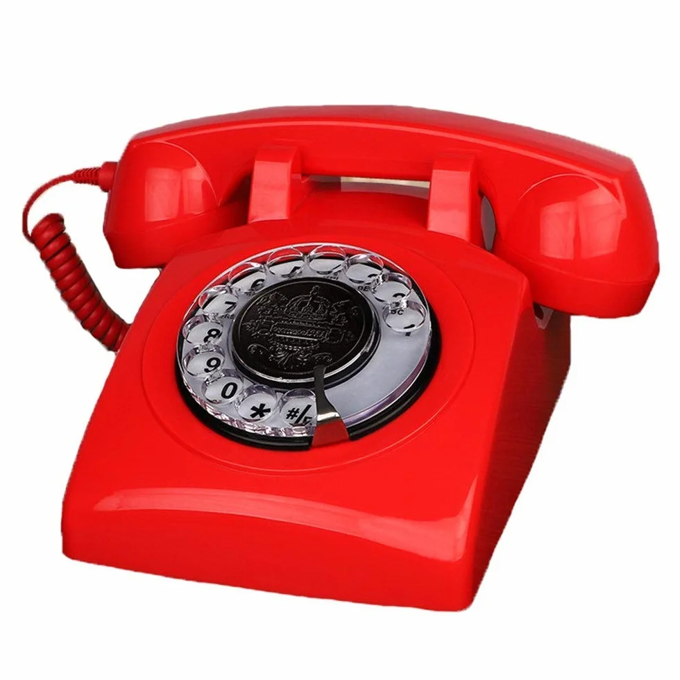 Telefon stacjonarny do domu Europejski antyk Telefon Obrotowa tarcza Retro Telefon stacjonarny na biurko, przewodowy telefon do domu i dekoracji, t