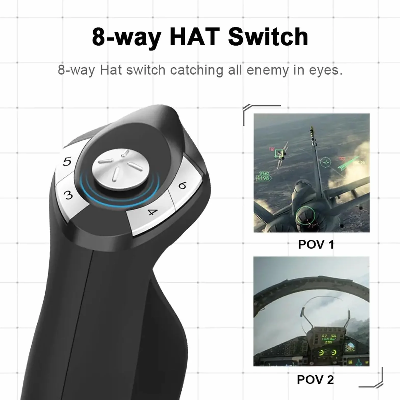 PUSOKEI Joystick Wibracyjny do Symulatora Lotu |Sterowanie symulacją dla Series X S 7-11