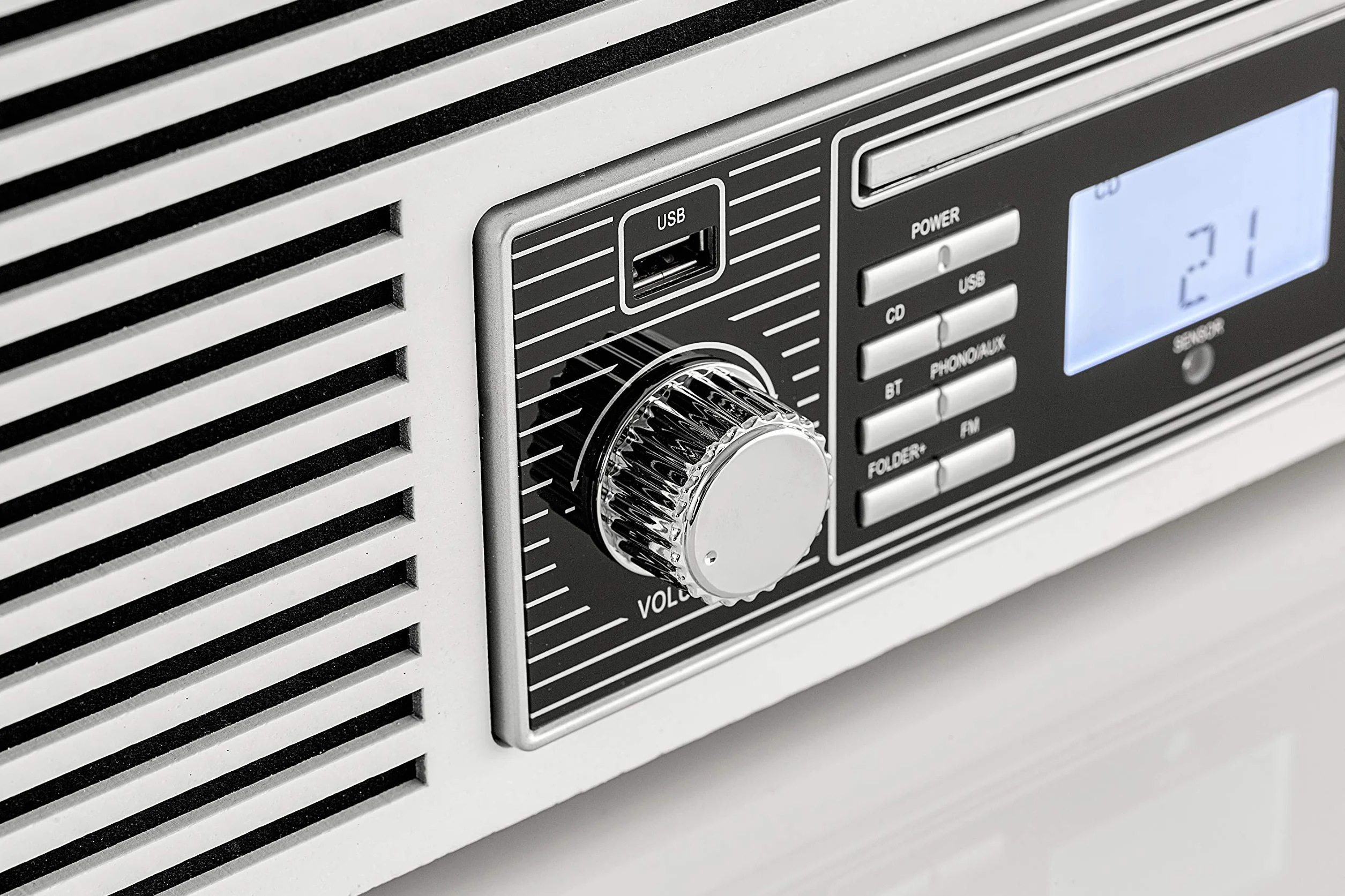 Dual NR 7 Stereo-Nostalgia zestaw muzyczny z gramofonem (tuner FM, CD-RW, MP3, USB, Bluetooth, Aux-In) brązowy