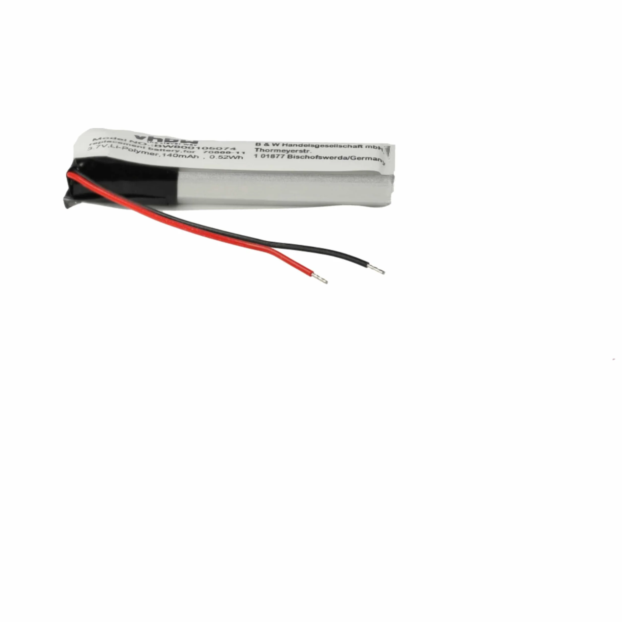 vhbw 2 x akumulator zamienny do Jabra AHB371030PA, 73366-01, 70868-1 do bezprzewodowych słuchawek (140 mAh, 3,7 V, litowo-polimerowy)