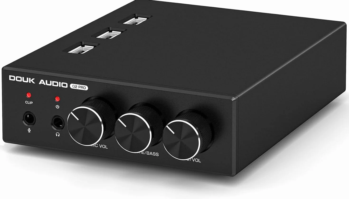 Mini Stereo Gaming DAC z wejściem mikrofonu: wzmacniacz słuchawkowy, USB/optyczny przetwornik D/A, 32-bit/192 kHz audio o wysokiej rozdzielczości do PC, PS4, Xbox, Switch (Douk Audio Q2Pro)