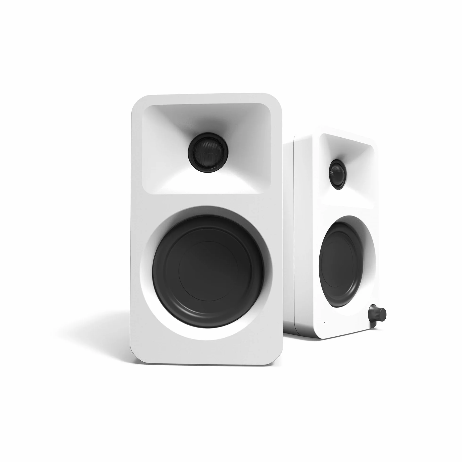 Kanto ORA 100W Powered Bi-amp Reference Desktop Computer Speakers w/Bluetooth 5.0 & USB-C | 100 Hz Crossover | Reference Quality Sound | Pair | White
