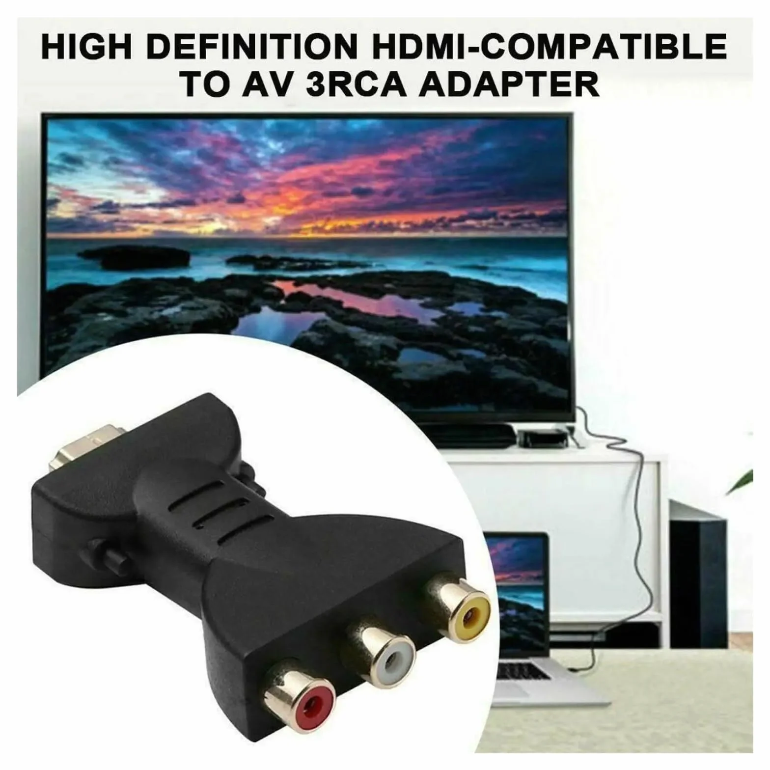 Adapter RCA na HDMI konwerter AV na HDMI 1080P kompozytowy do HDTV DVD