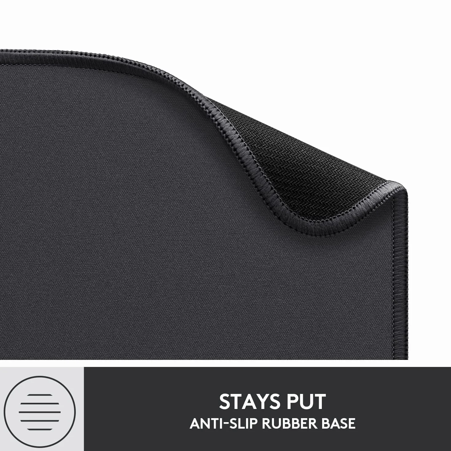 Logitech Mouse Pad - Studio Series, Podkładka pod myszkę komputerową z antypoślizgowym, gumowym spodem, odporną na zalanie powierzchnią, trwała, przenośna, nowoczesny design - Szary