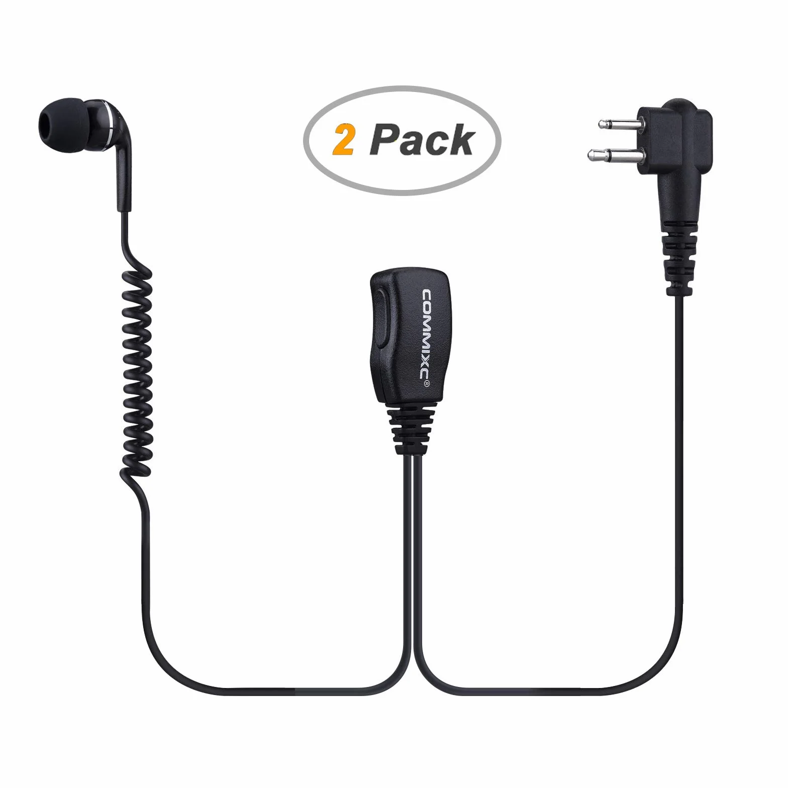 Słuchawka Walkie Talkie, 2,5 mm/3,5 mm 2-pinowy zestaw słuchawkowy Walkie Talkie z mikrofonem PTT, kompatybilny z dwukierunkowymi radiami Motorola