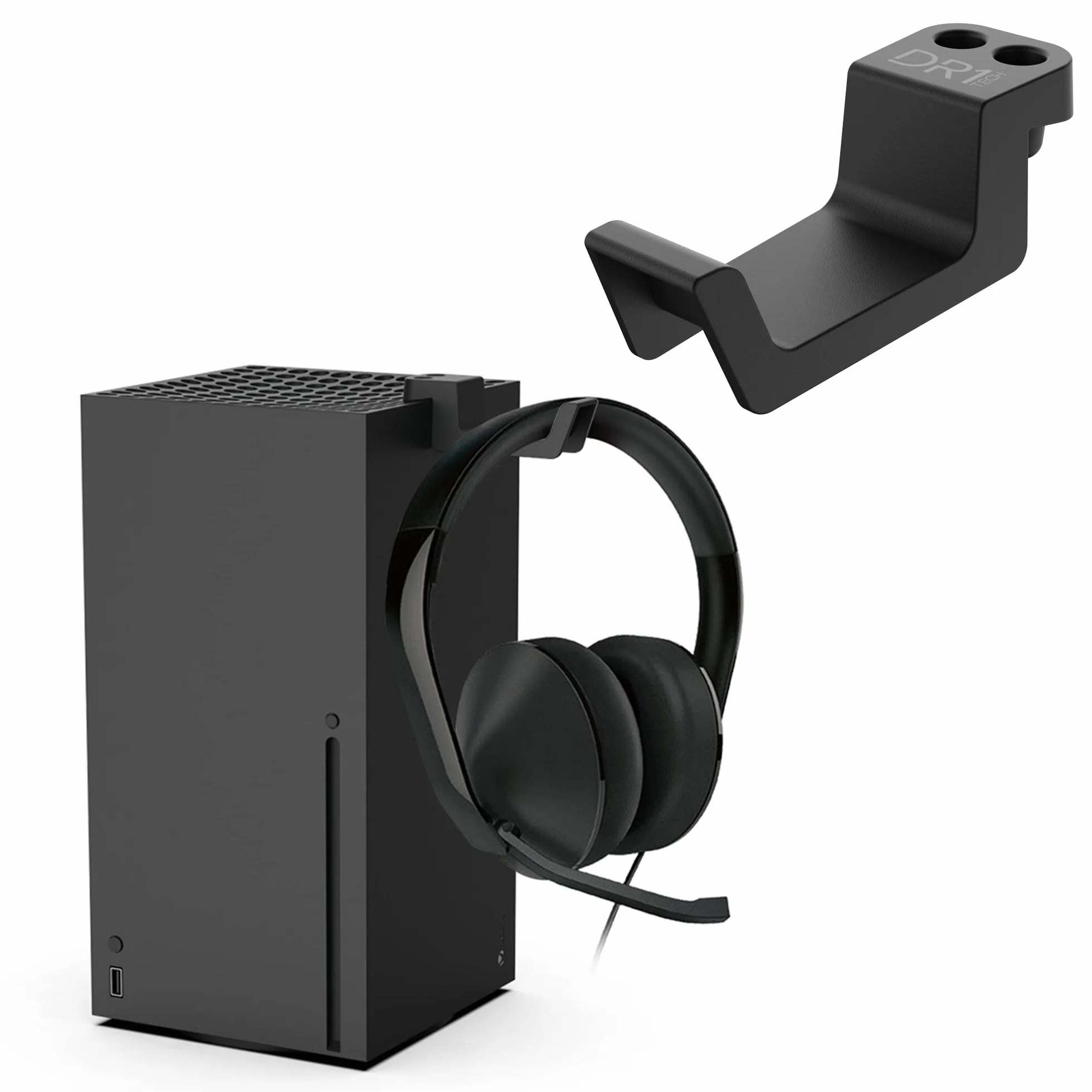 DR1TECH GameHook X Słuchawki Gamingowe - Uchwyt Do XBOX Series X, DESIGN SAVE YOUR SPACE Odporna Podstawka Antyzadrapaniowa, Akcesoria Dla XBOX, Czarny