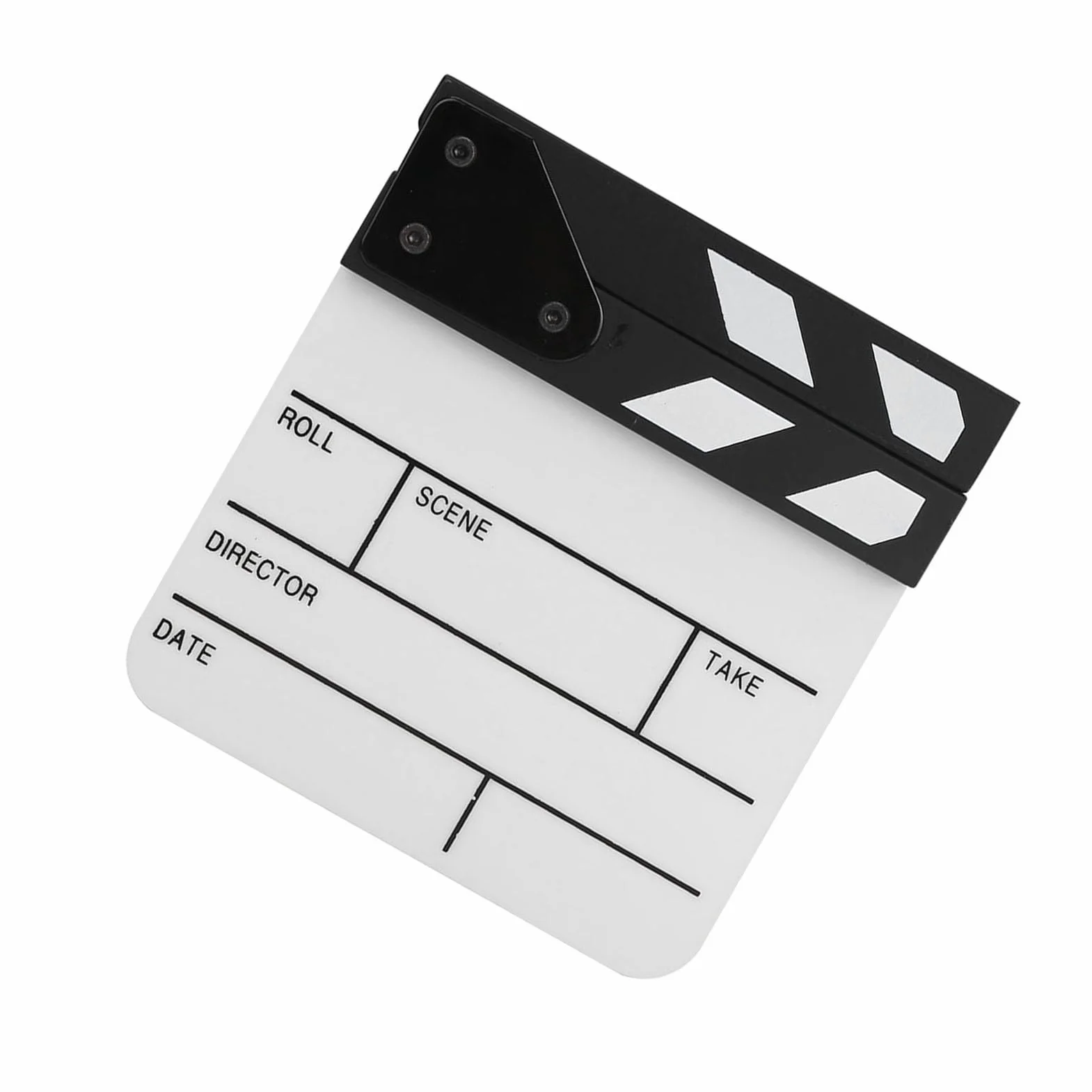 Socobeta Akrylowa płyta Clapper Mini akrylowa scena reżyser Clapperboard reżyser scena film Cut rekwizyt akcja tablica z długopisem (PAV1BWE3S)