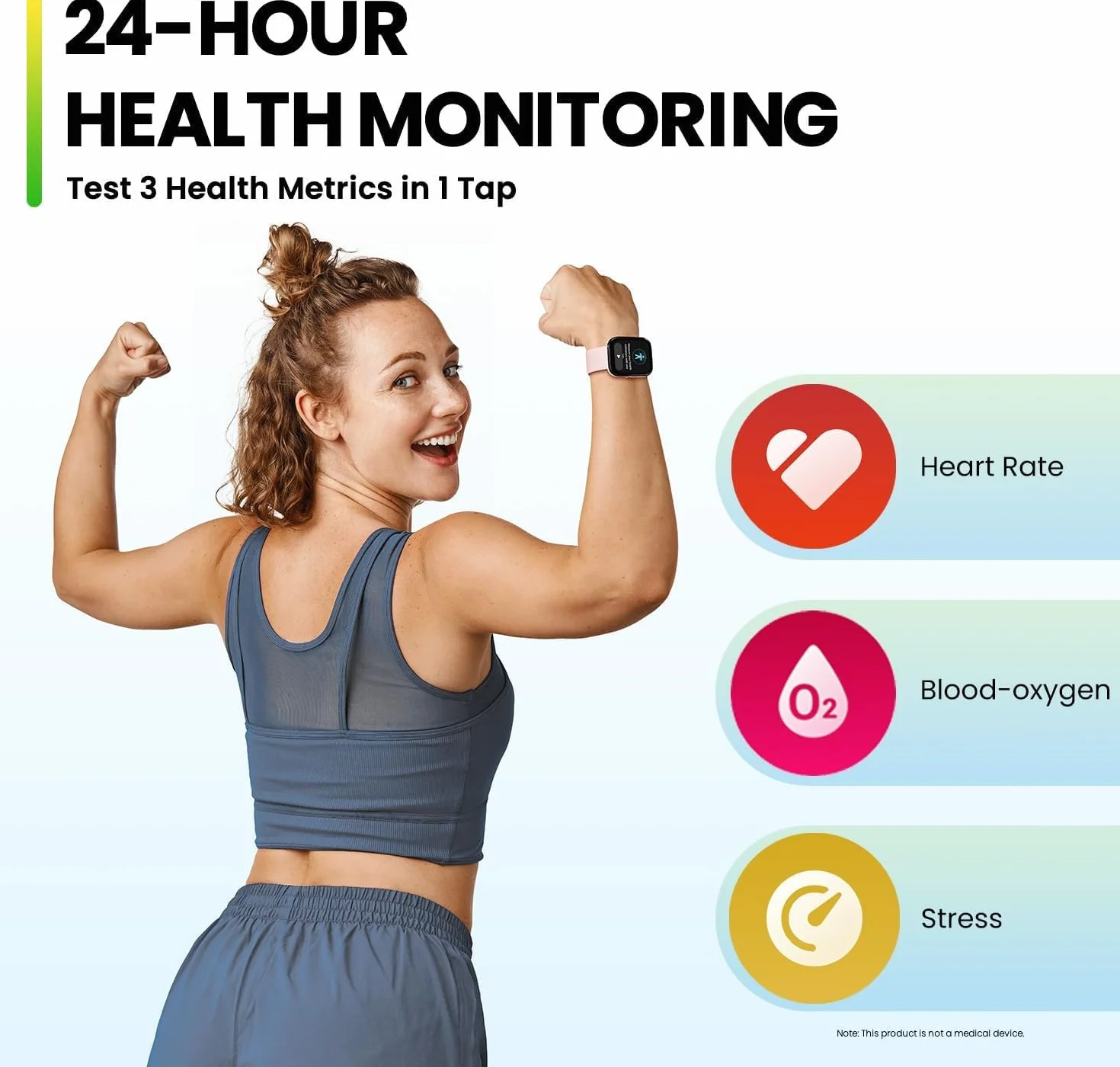 Amazfit Bip 5 46mm smartwatch z tętnem i 120 trybami sportowymi, połączenia Bluetooth, GPS i 4 systemy pozycjonowania satelitarnego