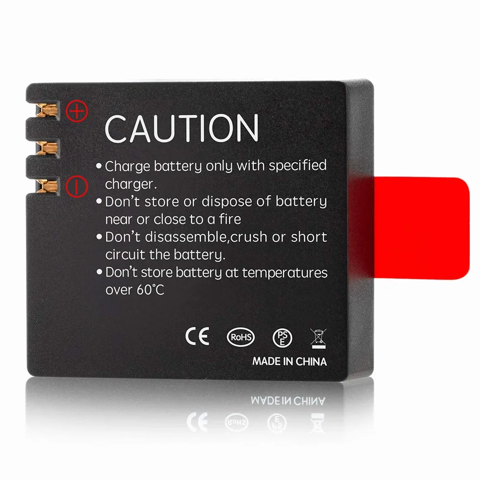 Akumulator Action Cam 1350 mAh (3 sztuki), z podwójnym otworem USB, kompatybilny z kamerą sportową AKASO EK7000, CAMPARK, Crosstour, APEMAN, SJ4000 itp