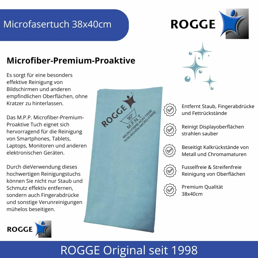 ROGGE Duo-Clean oryginalny podwójny zestaw, 2X 250ml LCD - TFT - LED - TV - Ekran dotykowy + Plasma Screen Cleaner + 2X ROGGE Prof. ?ciereczki z mikrofibry 38x40cm. The Original Since 1998. Made in Germany