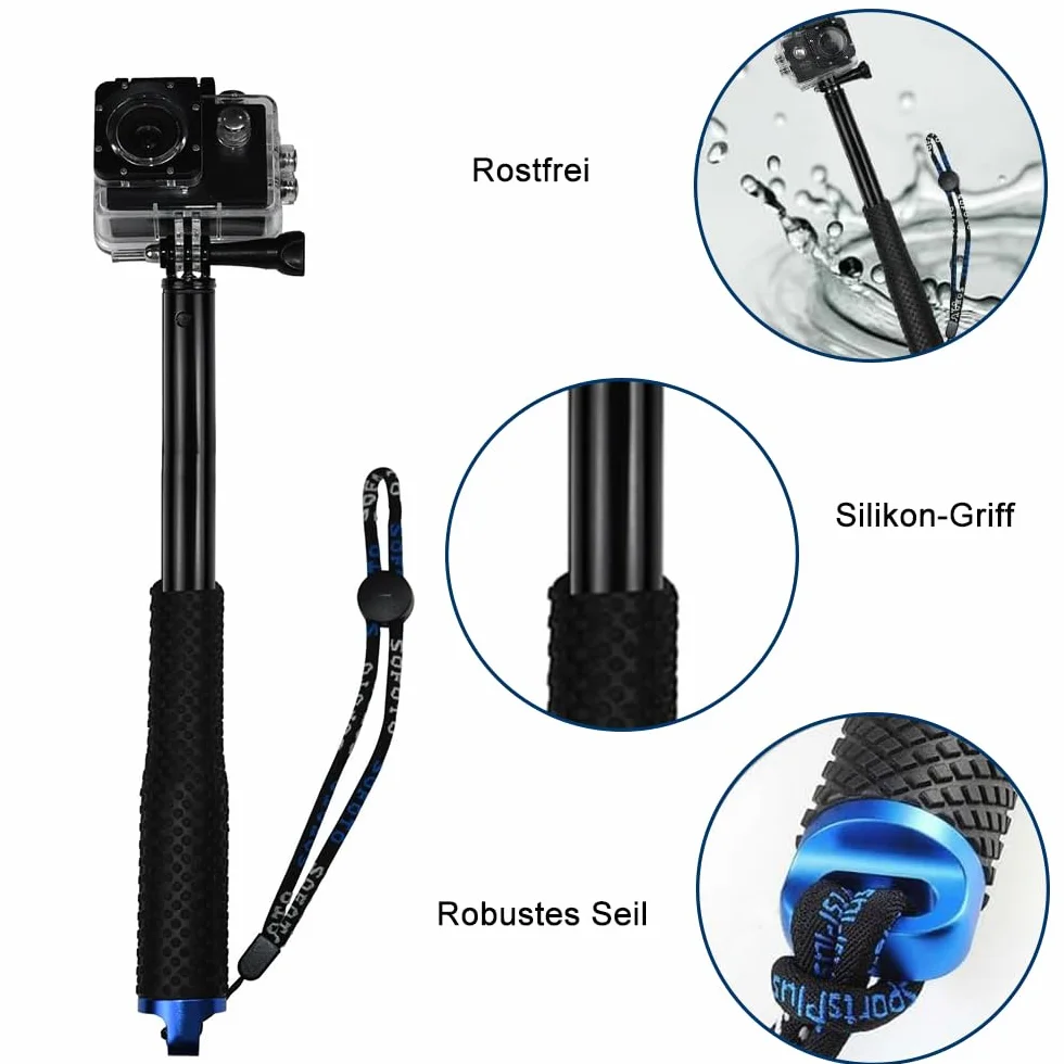 Voarge Teleskopowy kij do selfie 19" do GoPro/Insta360/X3/One i innych kamer Action Camera