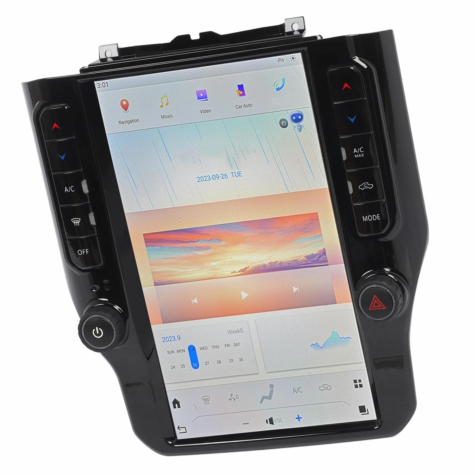 Tomantery Samochodowy Odtwarzacz Multimedialny o Wysokiej Rozdzielczości 11,8-calowy Ekran Carplay dla Samochodowego Zestawu Stereo z Systemem dla 1500, 2500, 3500, 4500, 5500 (8+128G)