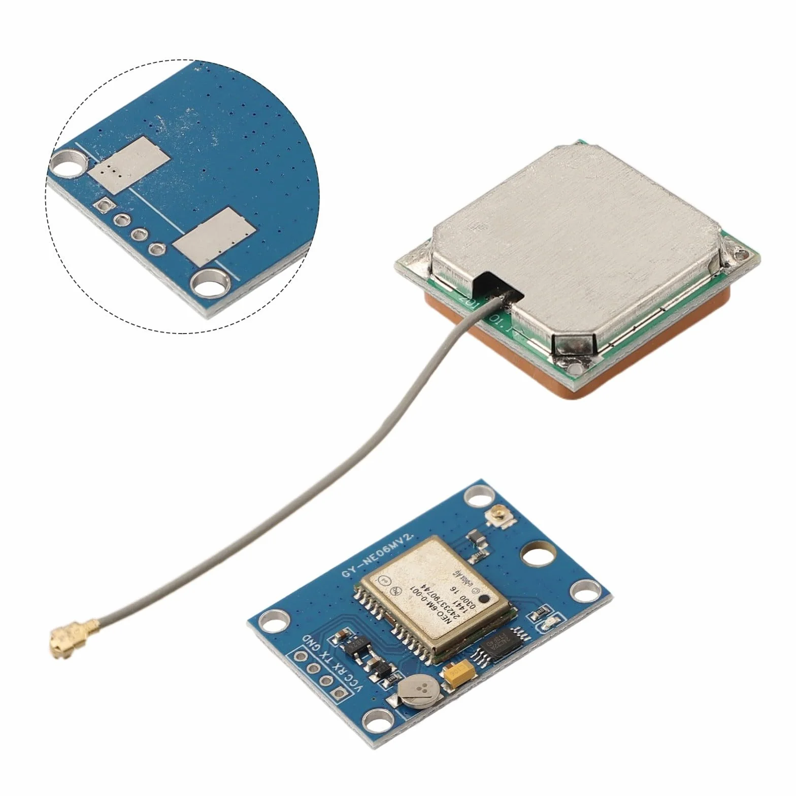 Moduł sterowania lotem, do Arduino, moduł GPS, NEO-6M 3V-5V, zasilacz z anteną, łatwy w instalacji, z baterią zapasową danych, wskaźnik sygnału LED