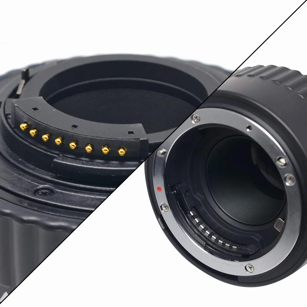 MK-N-AF Zestaw przedłużaczy makro do aparatów Nikon F Mount DSLR z automatycznym ustawianiem ostrości i metalem, mocowanie z tworzywa sztucznego