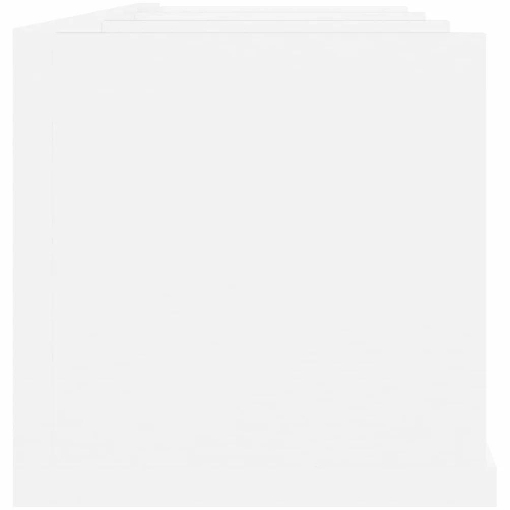 Biały regał ścienny na płyty CD 75 x 58 x 18 cm, drewniany, wielowarstwowy stojak z 3 otwartymi przegródkami, na DVD i akcesoria muzyczne, praktyczne rozwiązanie do organizowania kolekcji