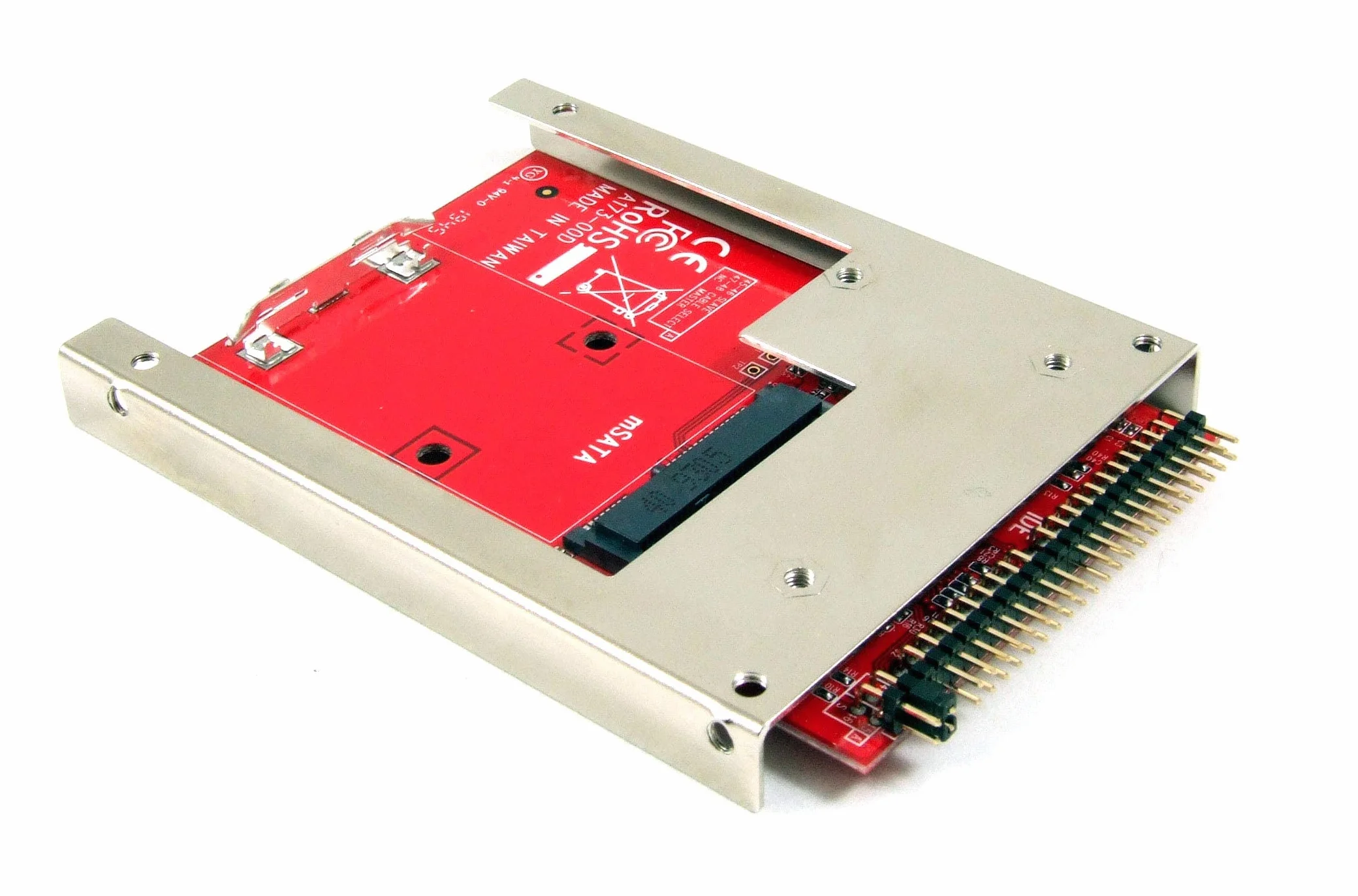 IIDE-MSAT mSATA SSD na 2,5-calowy konwerter adaptera IDE z aluminiowym wspornikiem ramy - Zatrzask i zatrzymaj mSATA SSD jako dysk SSD 9,5 mm 2,5 IDE