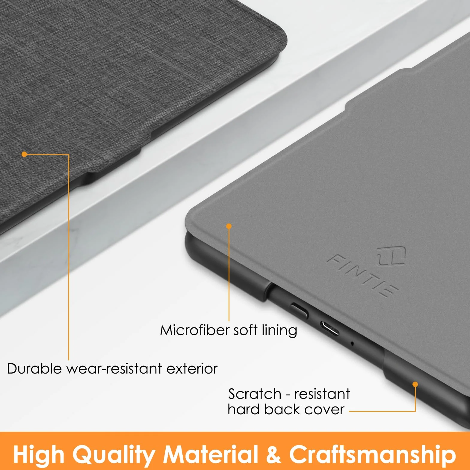 Fintie Etui do 6,8" Kindle Paperwhite (11. Generation - 2021) i Kindle Paperwhite Signature Edition - najcieńszy i najlżejszy pokrowiec ochronny z funkcją Auto Sleep/Wake (ZB- Ciemno Szary)
