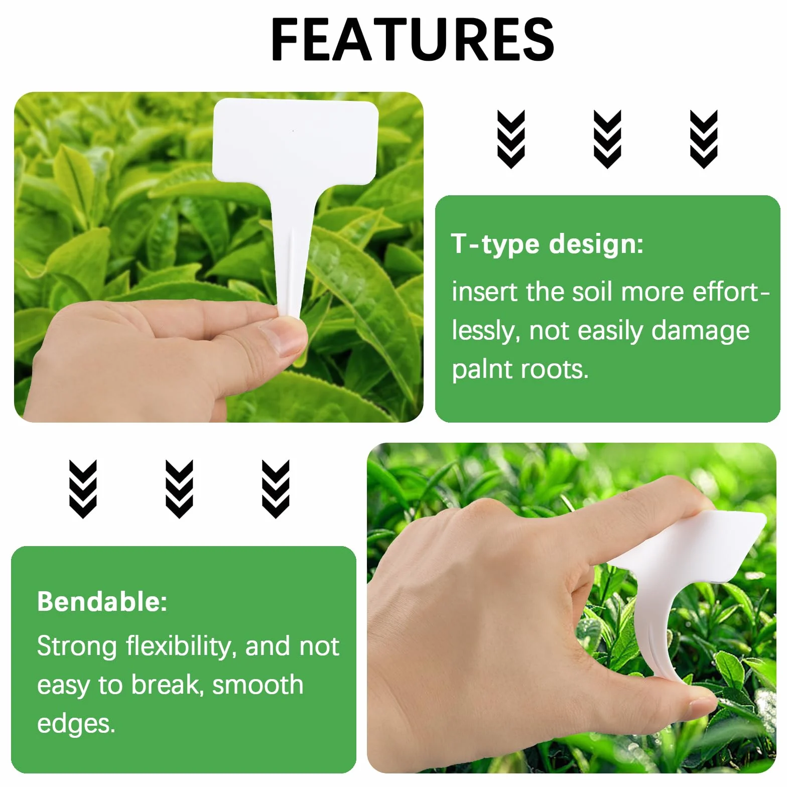 Zestaw 100 sztuk odpornych na warunki atmosferyczne tabliczek na rośliny, tabliczki ziołowe, tabliczki z opisem roślin, przynieś ze sobą biały marker. Nadaje się do ogrodów, sadów lub gospodarstw