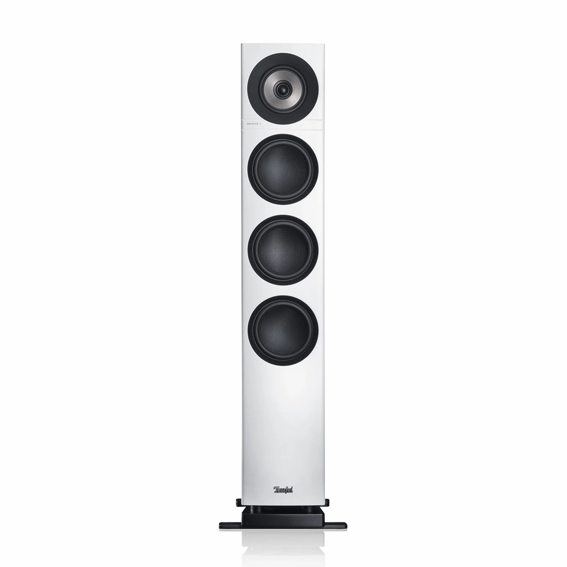 Para głośników podłogowych Teufel DEFINION 3 HiFi - wysokiej klasy głośniki stereo w technologii 3-drożnej z precyzyjną reprodukcją i czystym basem, dynamiką i zdefiniowanym niskim basem