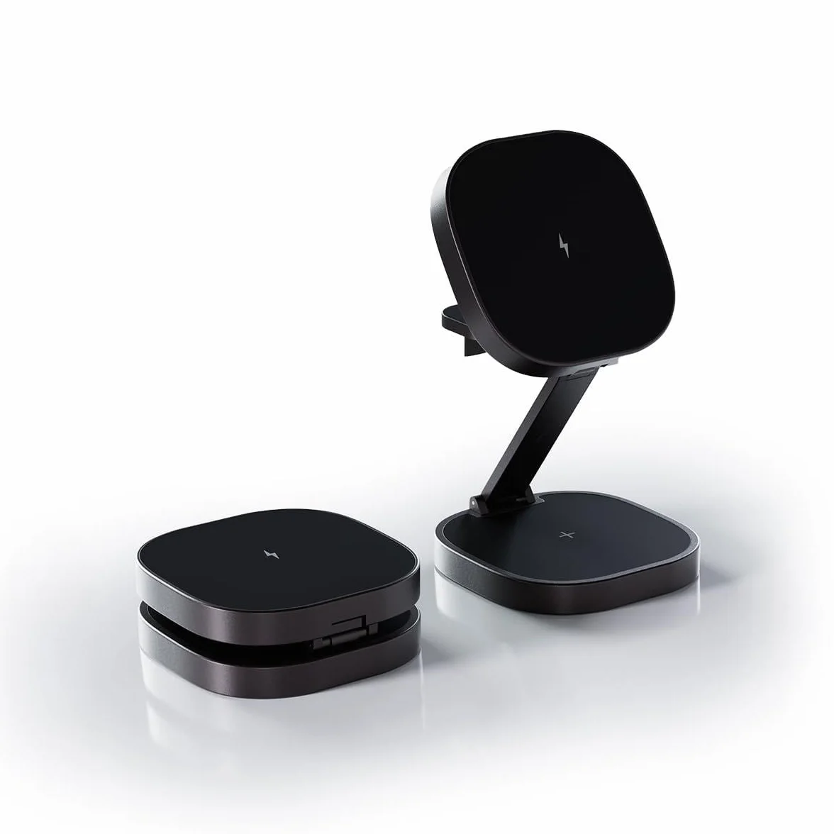 Ładowarka 3 w 1, 25 W, składana, bezprzewodowa stacja ładująca do iPhone'a, Apple Watch i AirPods, mini bezprzewodowa podstawka ładująca z diodami LED i USB-C – kompatybilna z Qi i MagSafe