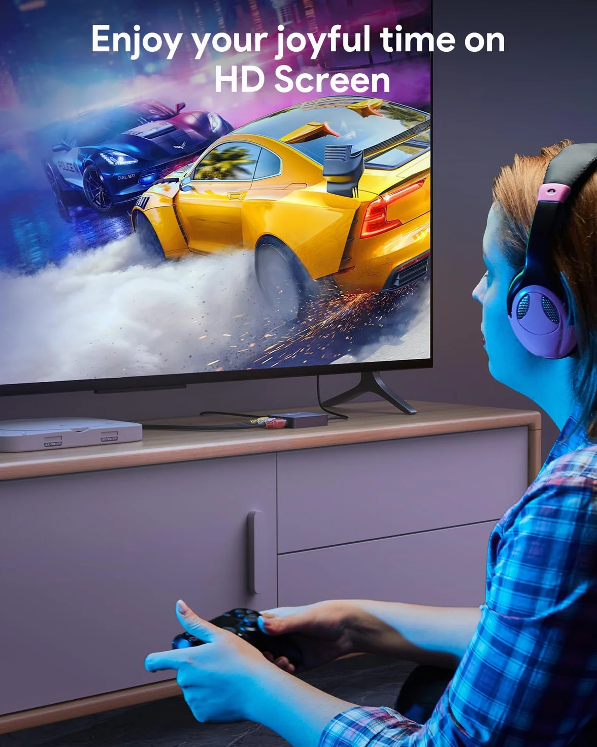 Adapter kabla RCA do HDMI, konwerter Gana AV do HDMI, obsługa 1080p z etui, do ładowania USB, do komputera PC / konsoli Nintendo / Xbox / PS4 / PS3 / TV / STB / VHS / VCR / aparatu / DVD, czarny