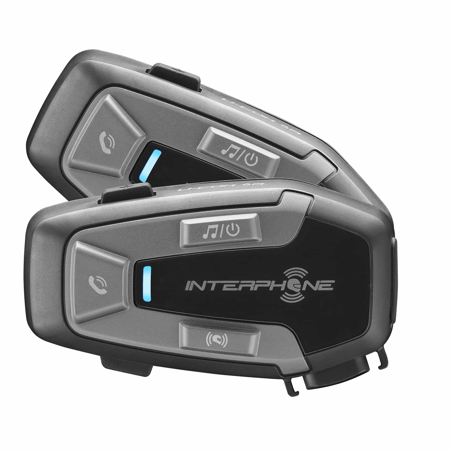 INTERPHONE U-COM6R | Podwójne | Zdejmowany interkom motocyklowy Bluetooth 5.2 i zintegrowana bateria 15 godzin autonomii, motocykl 1 km, kompatybilny z TFT i GPS, wodoodporny, głośnik 32 mm