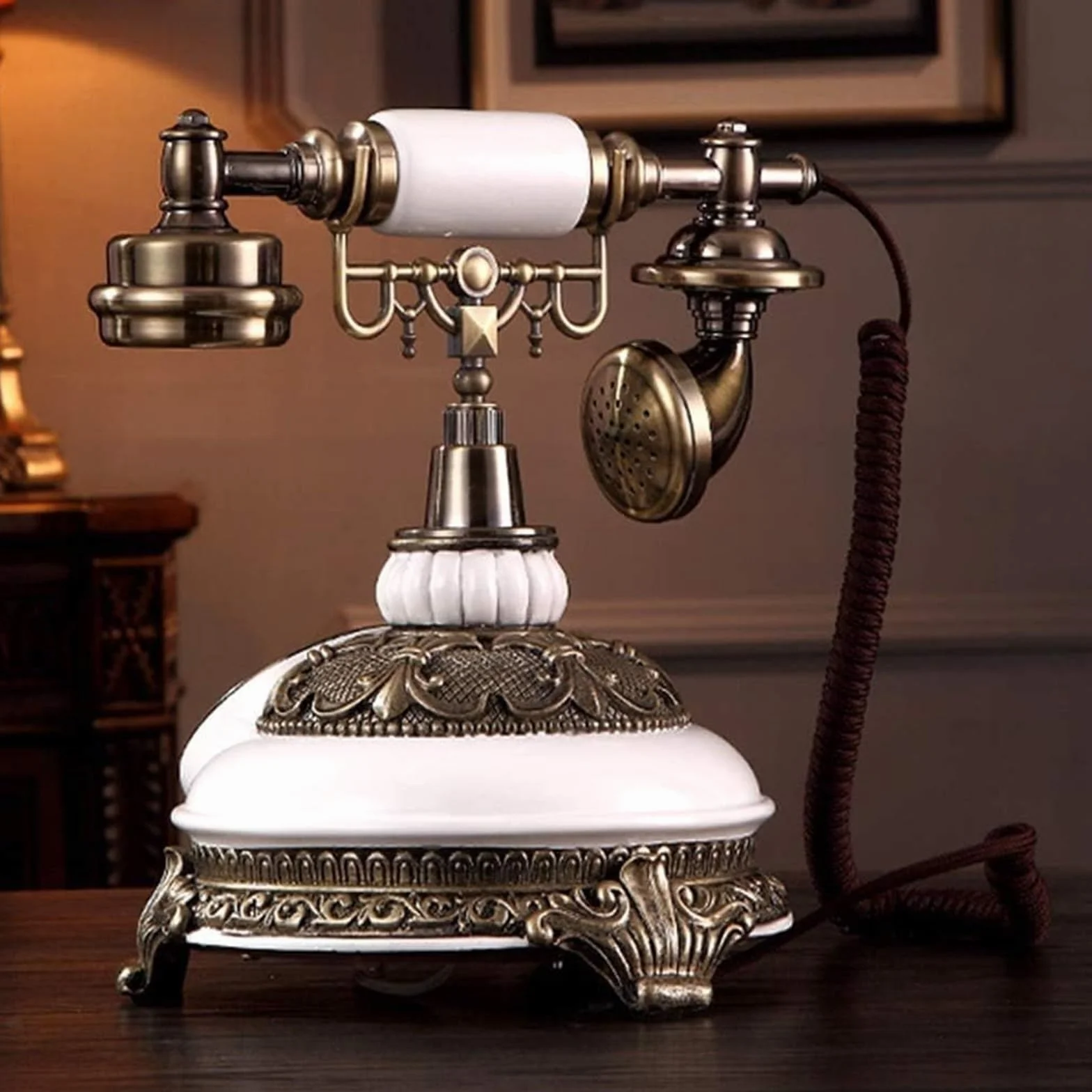 Telefon Retro/styl Vintage/żywica antyczny telefon/biuro dom salon telefon stacjonarny