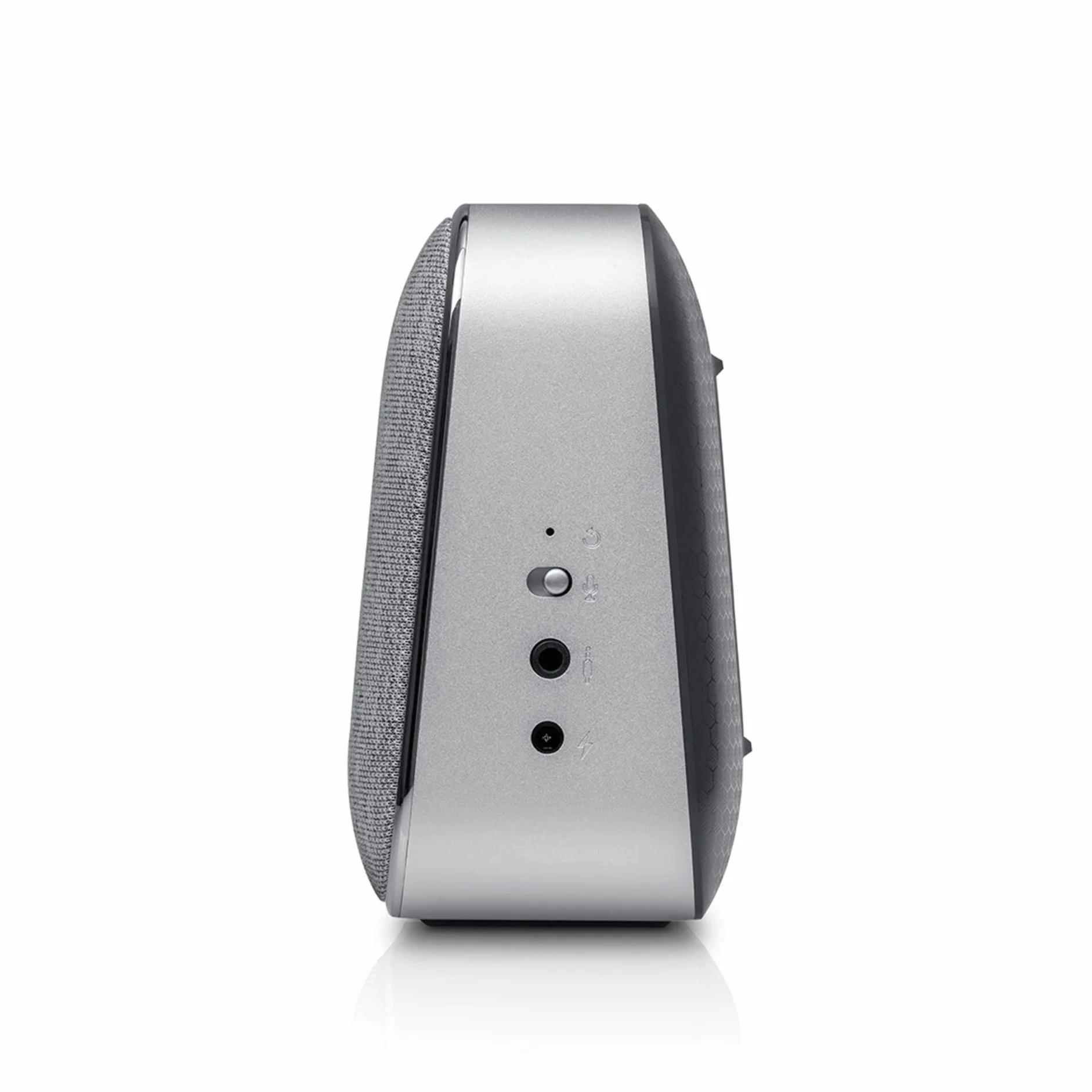 Bezprzewodowy głośnik Bluetooth Teufel MOTIV® GO Voice - przenośny głośnik Bluetooth z długim czasem pracy na baterii (16 h) i obsługą głosową WLAN, Google Assistant, Chromecast B - srebrny