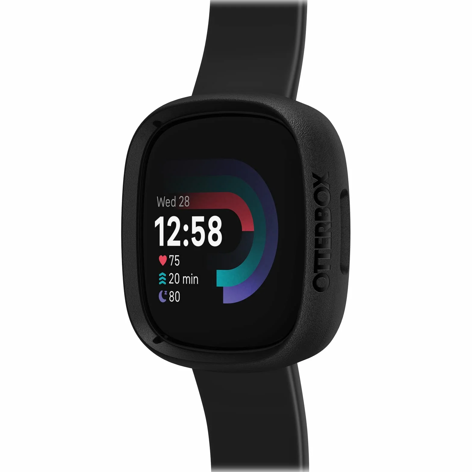 OtterBox Całodzienne etui na zegarek Fitbit Versa 4, Odporny na wstrząsy i upadki, elegancki futerał ochronny na zegarek Apple, chroni wyświetlacz i krawędzie, Czarne