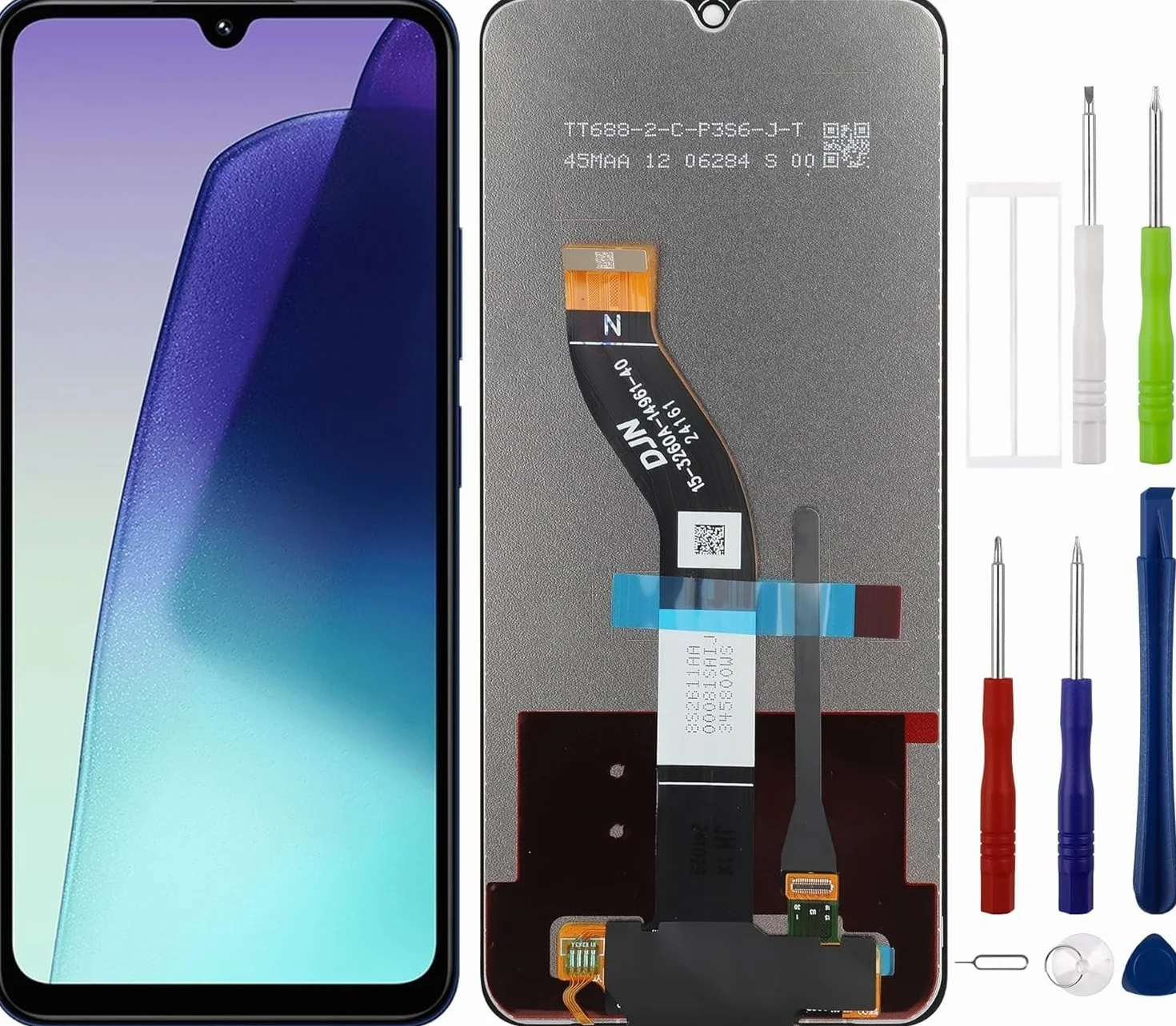 Zamiennik wyświetlacza cyfrowego LCD, kompatybilny z Xiaomi Poco C75 / Redmi 14C (czarny z ramką), wyświetlacz LCD, ekran dotykowy, montaż z narzędziem do naprawy 6,88"