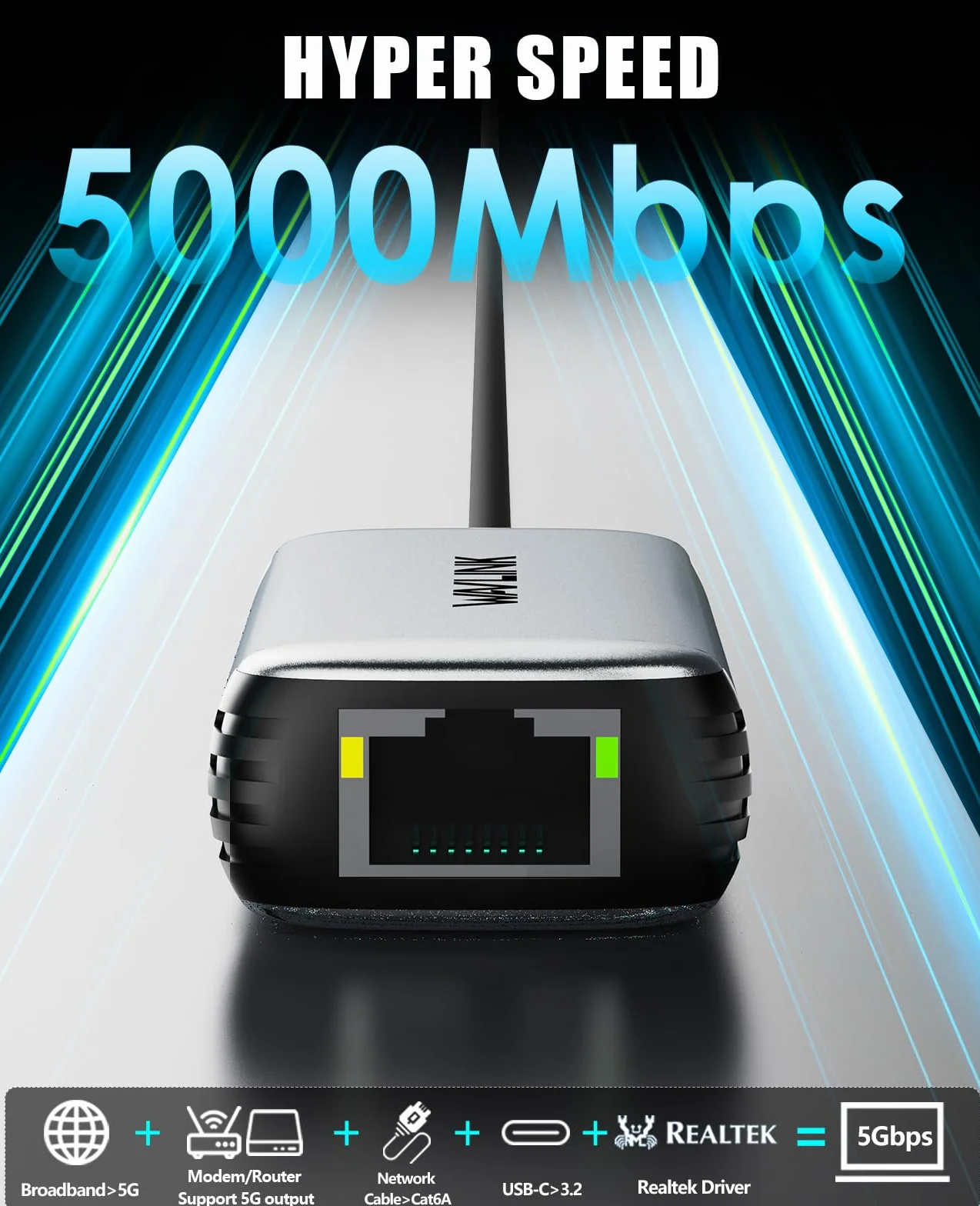 WAVLINK Adapter USB C na 5G Ethernet