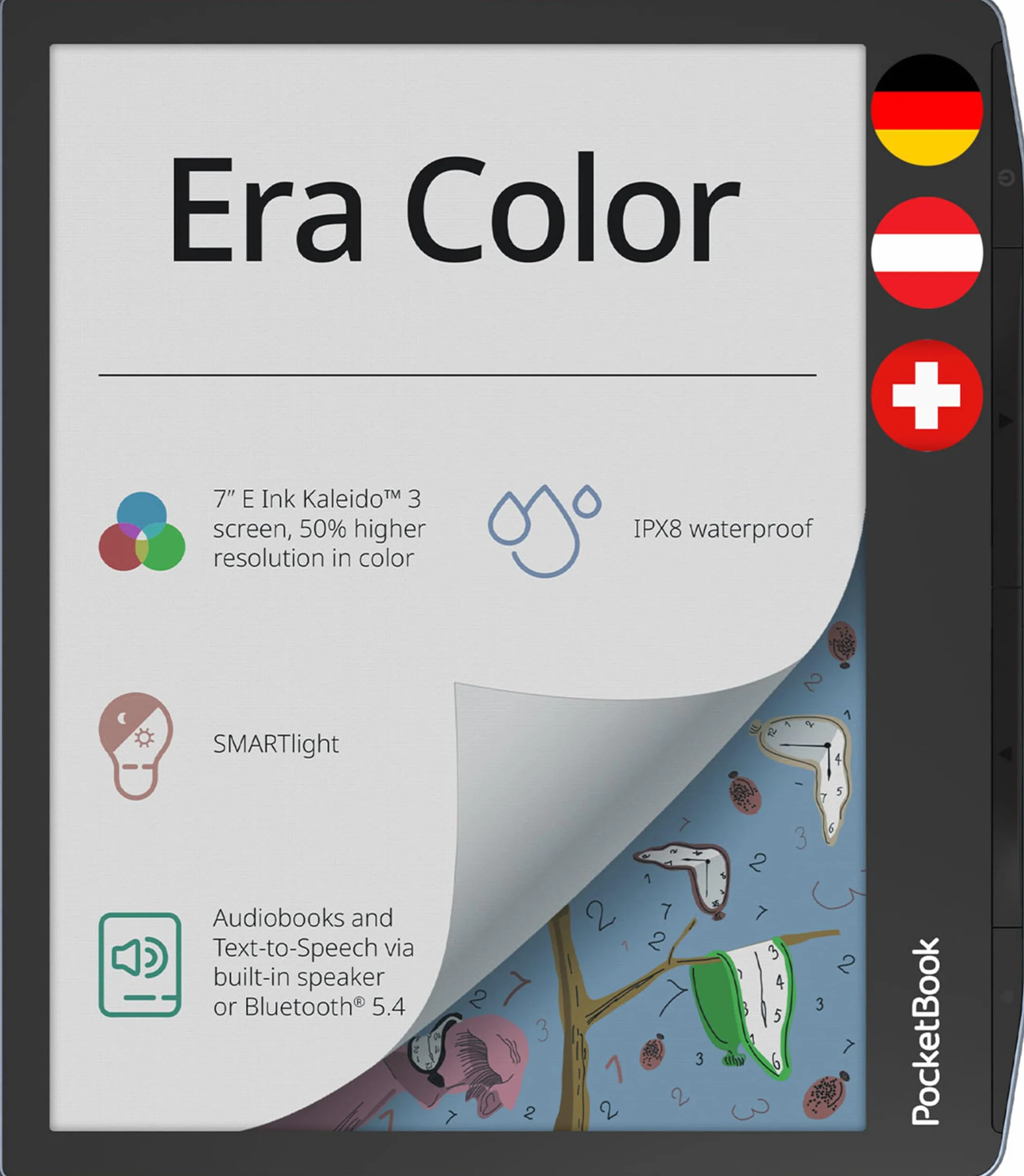 Pocketbook Era Color eReader szary 7 cali pamięć 32 GB Bluetooth ochrona przed wodą