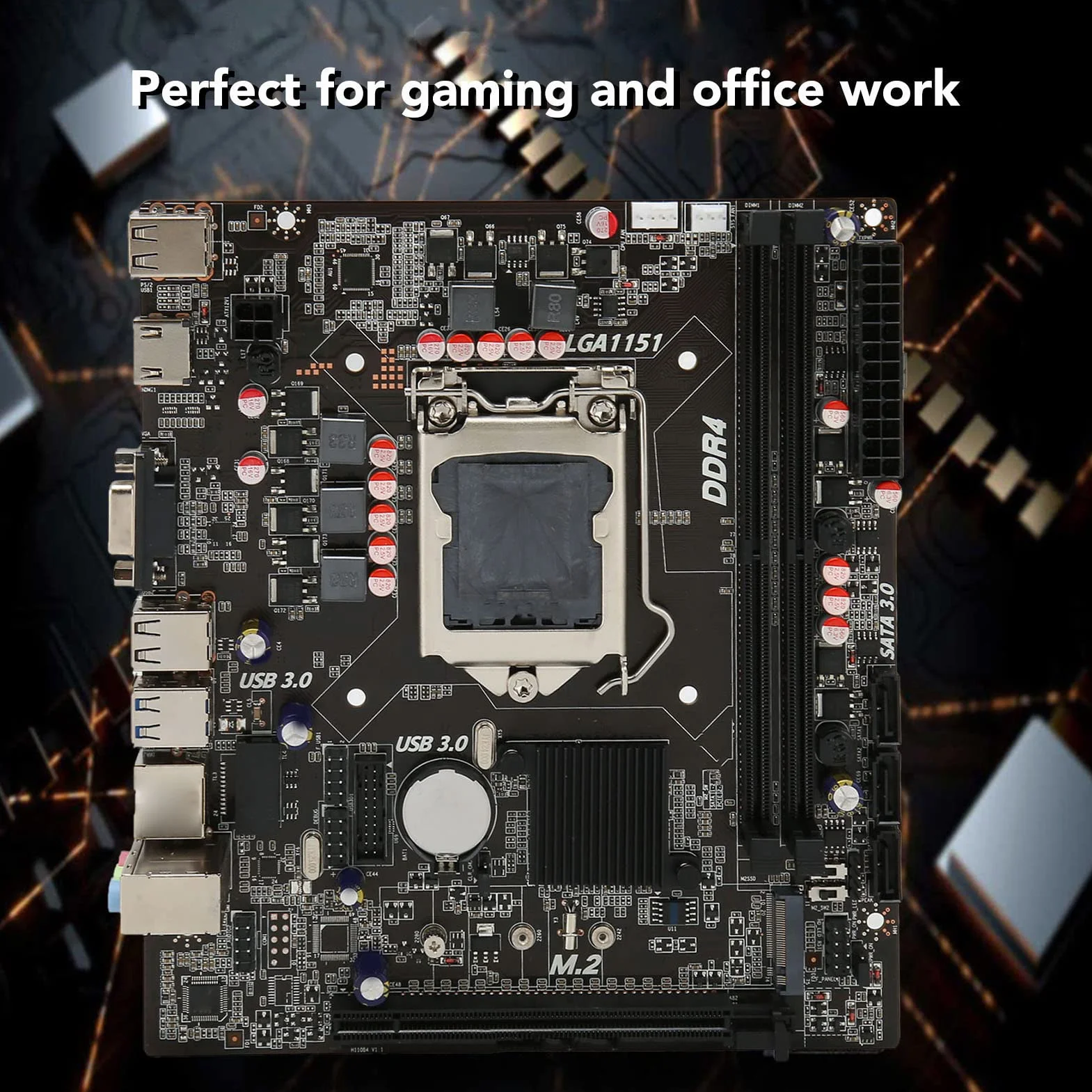 Płyta Główna H110 MATX - Obsługuje Procesory LGA 1151 6./7./8./9. Generacji, z dwukanałową pamięcią DDR4, PCIe 3.0 X16, Gniazdem M.2, VGA, USB 3.0, USB 2.0,3.0