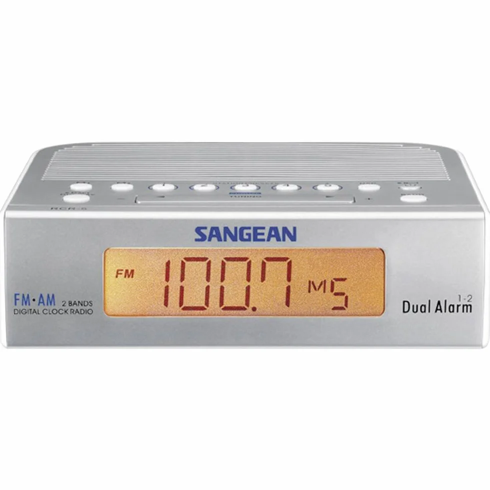 Sangean RCR-5 radio do zegarka (tuner UKW/MW, LCD) srebrny