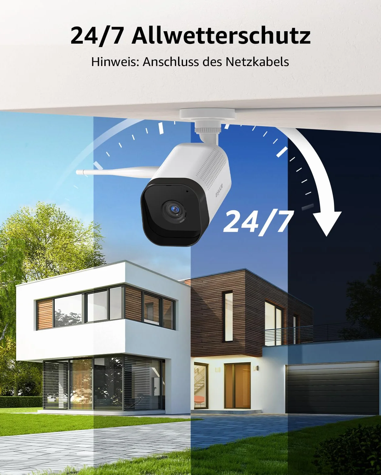 ANNKE Zestaw kamer monitoringowych 3 MP WLAN, 8 CH 5 MP, NVR, 8 kamer 3 MP, WiFi, zestaw do monitoringu wideo z dyskiem twardym 1 TB, obsługuje nagrywanie audio, odporność na warunki atmosferyczne