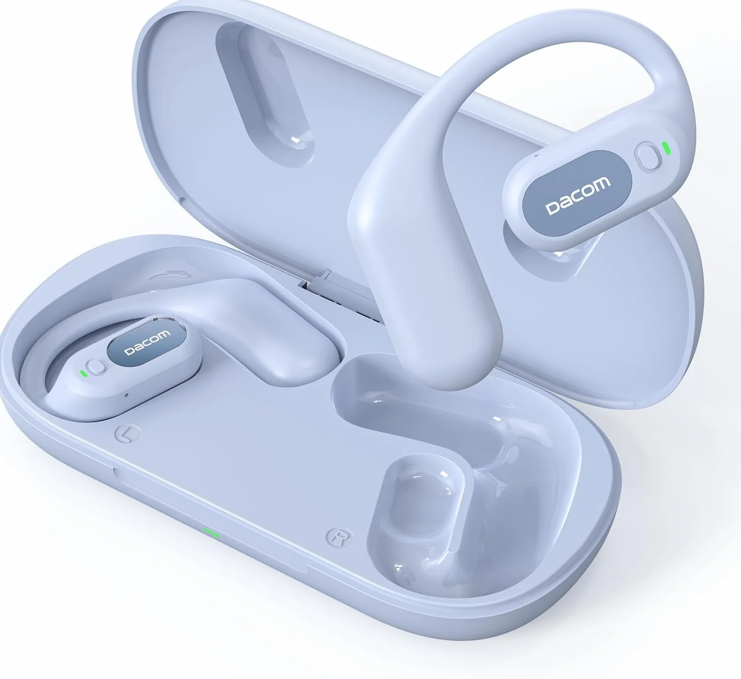 DACOM G136 Open Ear słuchawki Bluetooth 5.3, bezprzewodowe słuchawki sportowe, certyfikat MFI IP67, czas odtwarzania 24 godziny, fizyczne przyciski, rower, bieganie, fitness, funkcja regulacji
