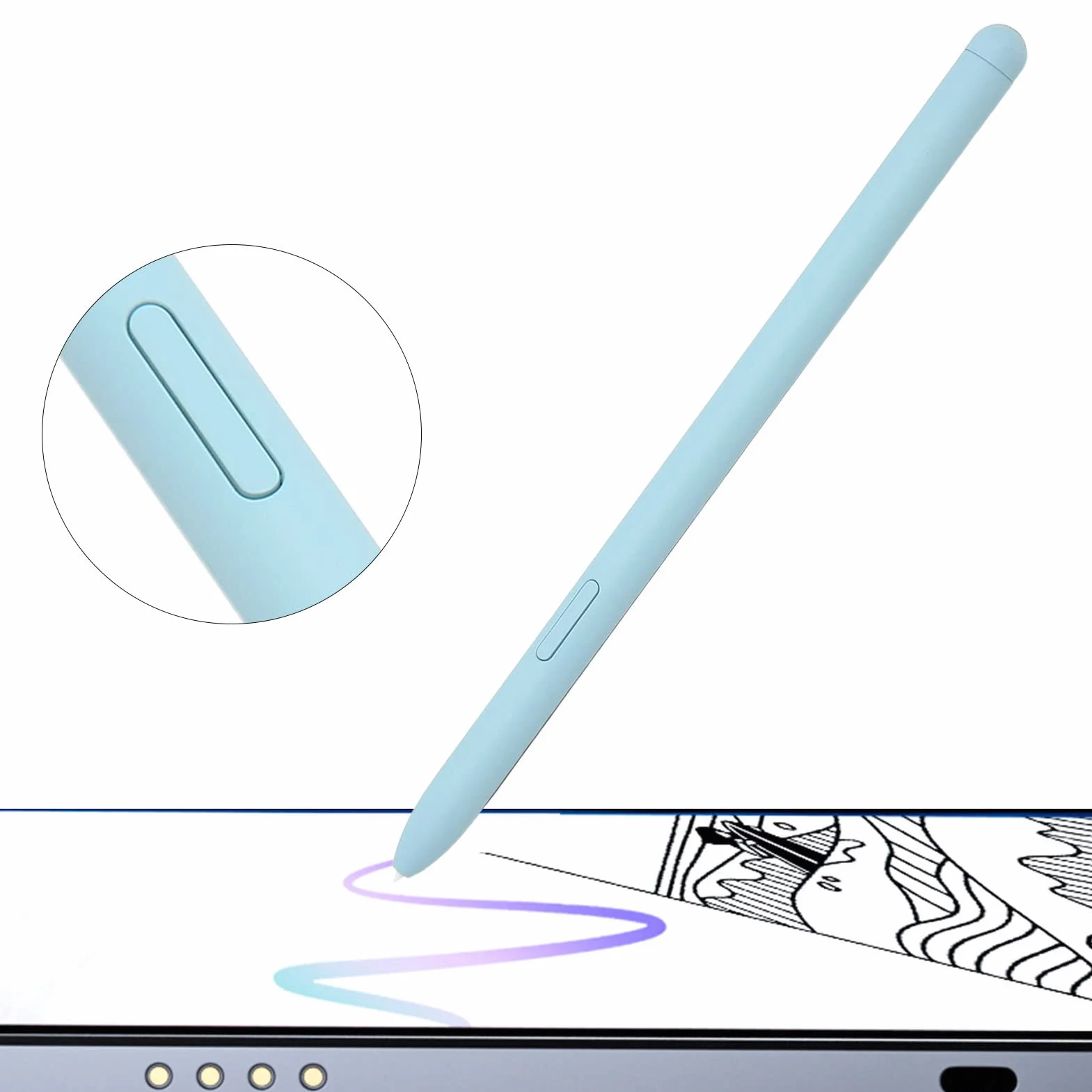Zapasowy Rysik S Pen z 5 Końcówkami do Galaxy Tab S6 Lite 10,4 SM-P610, SM-P615, Rysik do tabletu. (Niebieski)